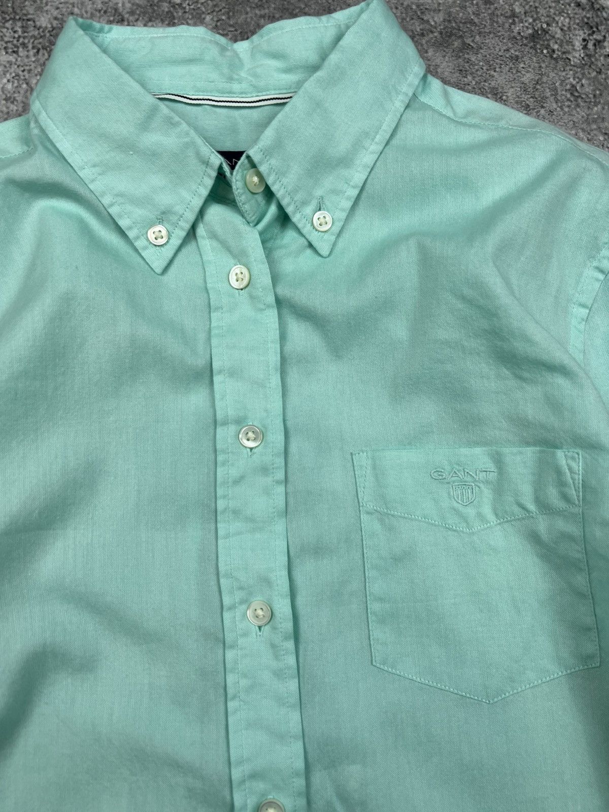Gant Womens Gant Classic Button Shirt Blue Green Size M / US 6-8 / IT 42-44 - 2 Thumbnail