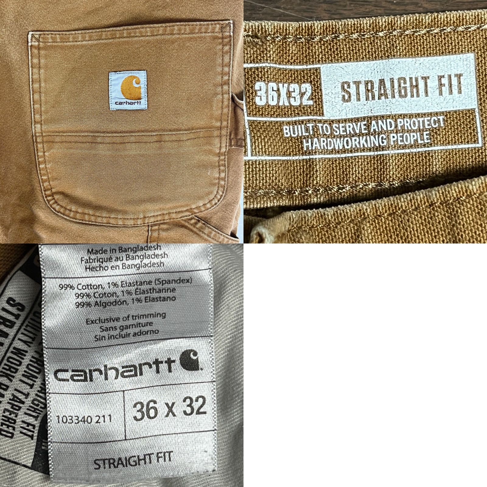 Carhartt Carhartt Pants Mens 36x32 Brown Straight Tapered Rugged Flex Duck Double-Front Size US 36 / EU 52 - 8 Thumbnail