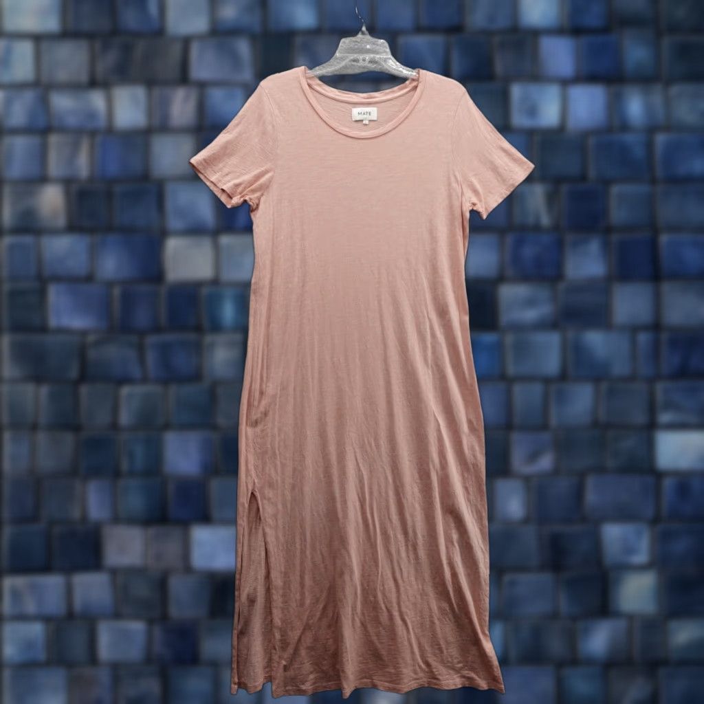 Mate The Label Cotton Slub Knit Dana T Shirt Dress Large Pink Womens Casual  Midi T-Shirt Dress - stein-coach.com