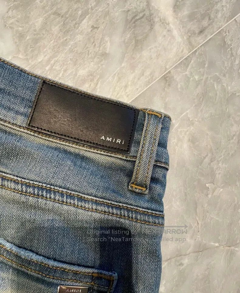 Amiri Amiri Size 33 Pink patterned denim jeans Size US 33 - 3 Thumbnail