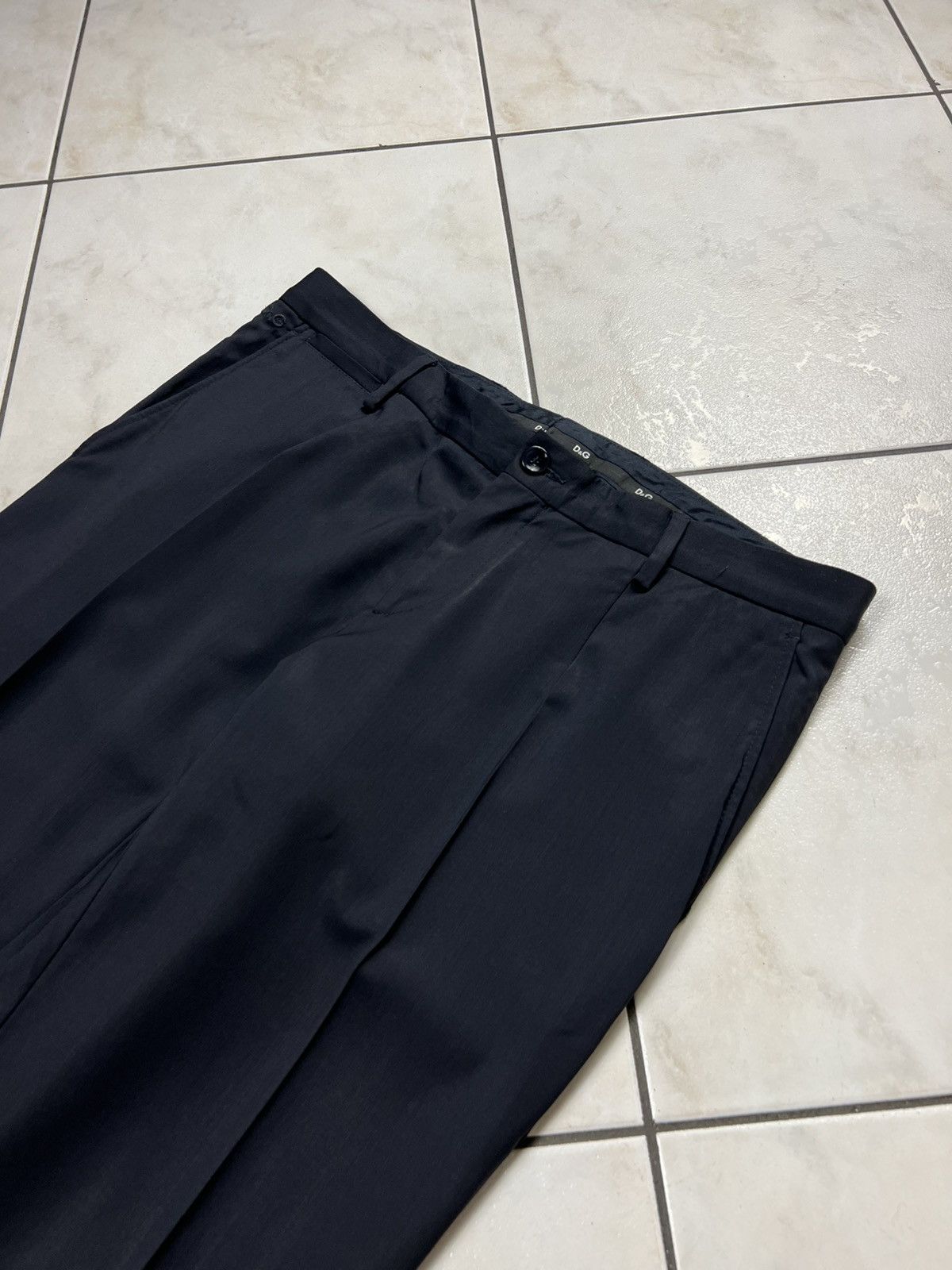 Dolce & Gabbana Dolce&Gabbana classic wool dark navy creased old money pants Size US 32 / EU 48 - 6 Thumbnail