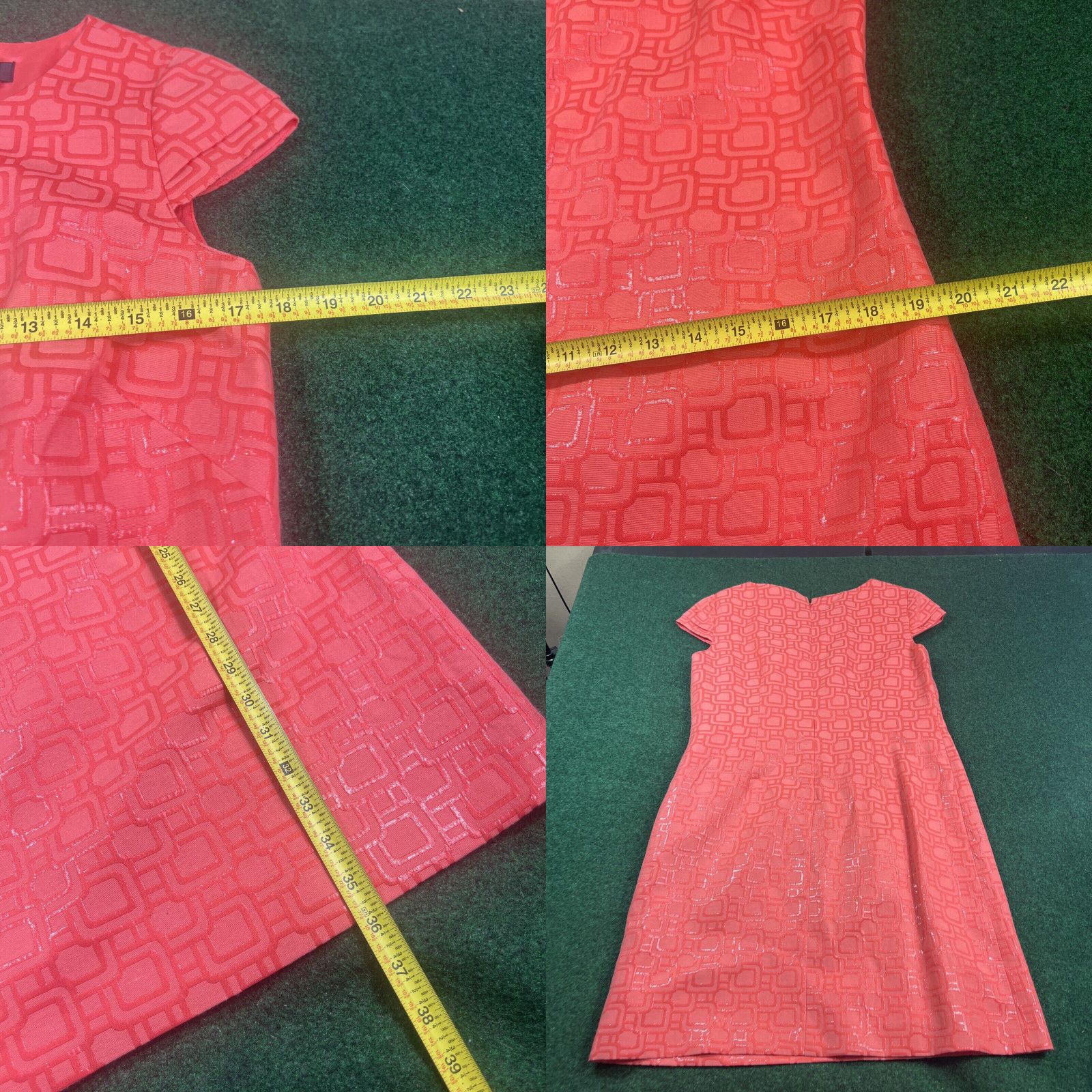 Vintage Tahari Arthur S. Levine Dress with Detailed Waistline Women's Sz 8 Coral Salmon Size M / US 6-8 / IT 42-44 - 8 Thumbnail