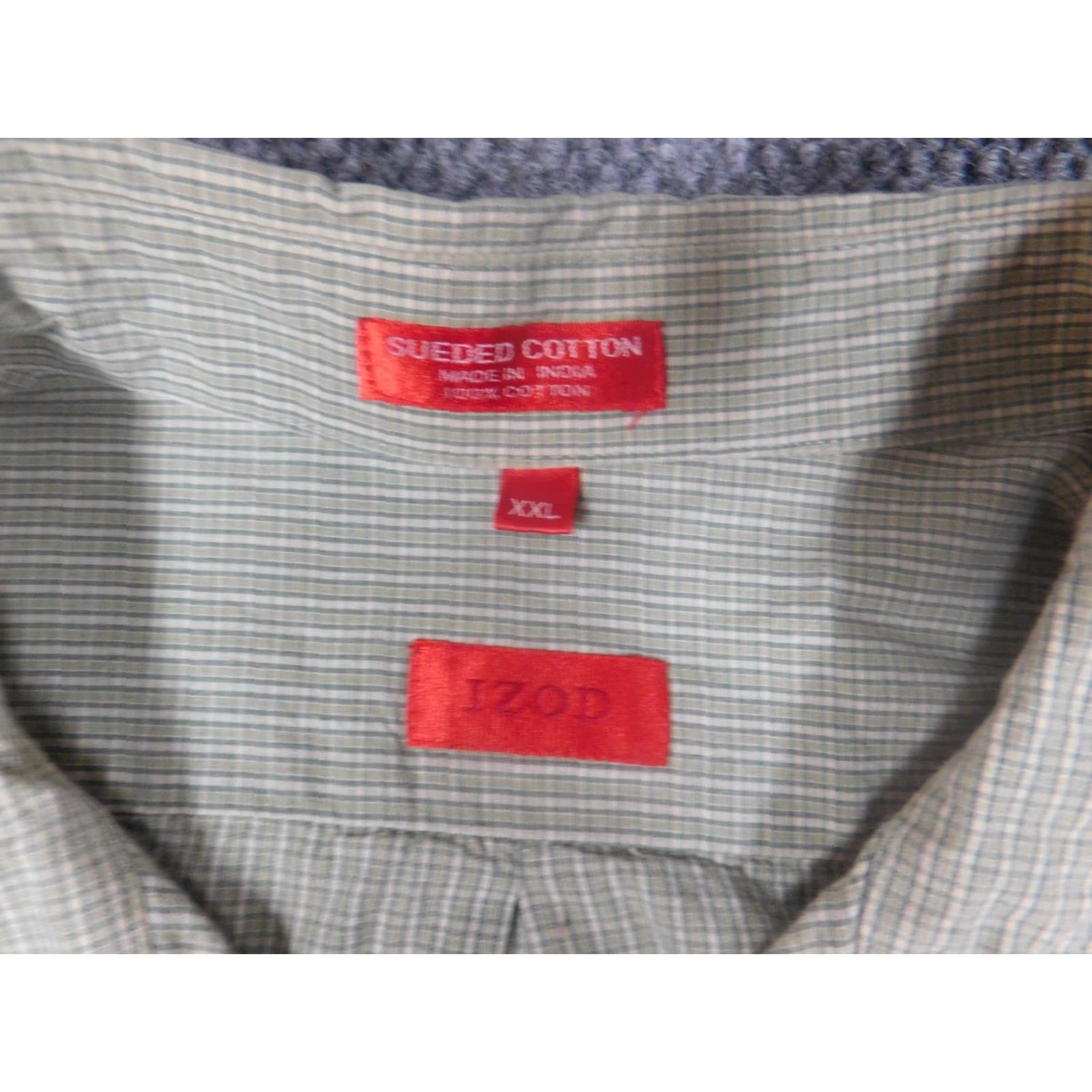 Izod IZOD Mens Shirt 2XL Green Plaid Button Down Sueded Size US XXL / EU 58 / 5 - 7 Thumbnail