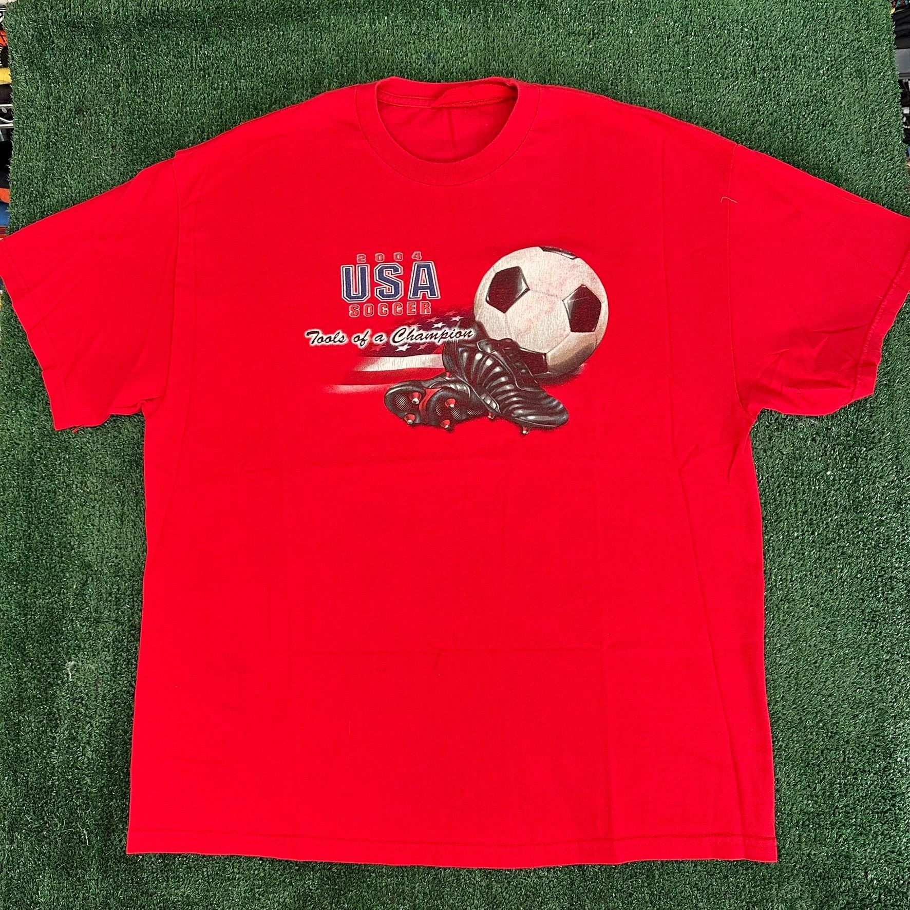 USA Olympics Vintage Team USA Soccer T-Shirt Y2K 2004 Olympic Games Tee Size US XL / EU 56 / 4 - 1 Thumbnail