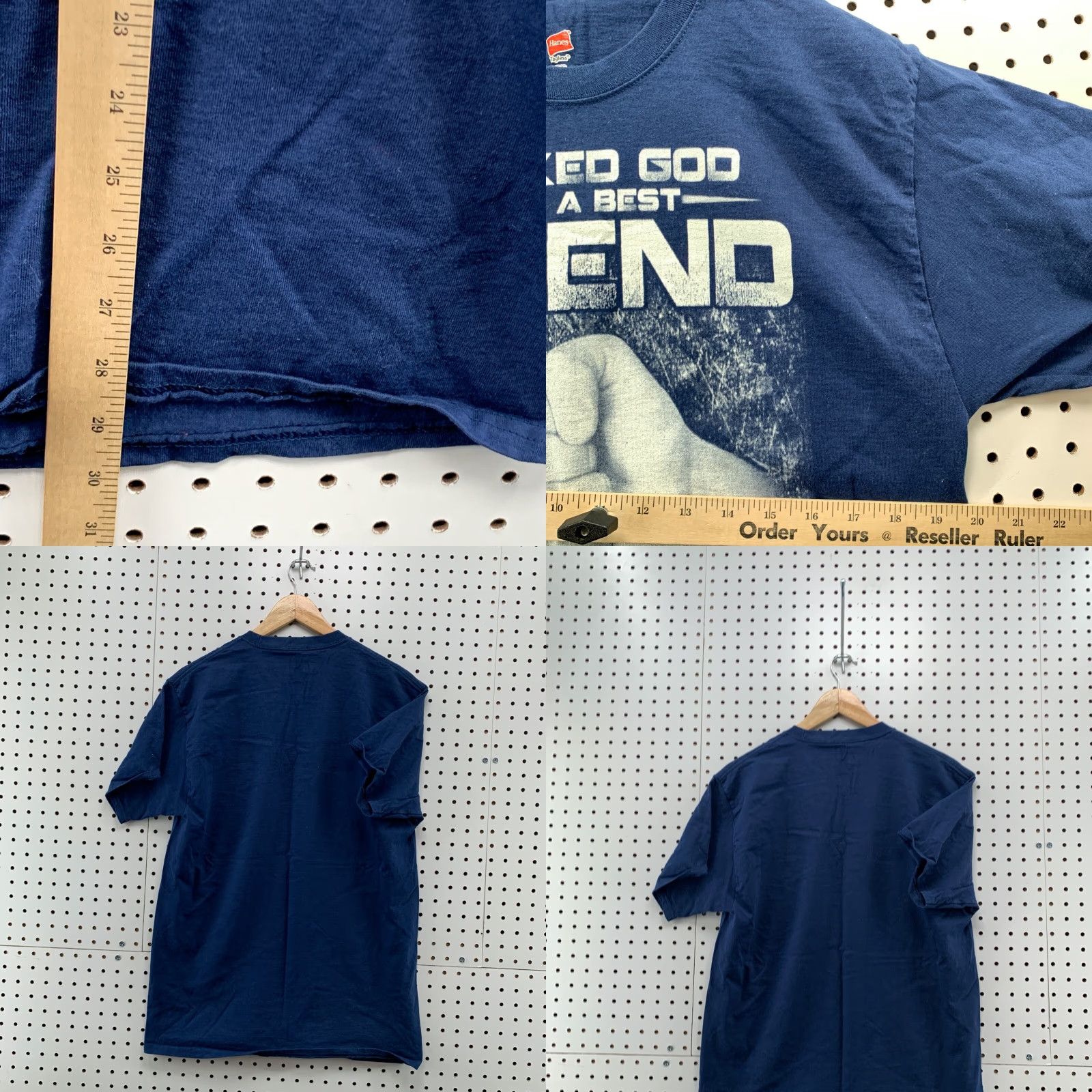 Hanes Religious Dad Shirt Mens Large God Sent Quote Son Short Sleeve Shirt Size US L / EU 52-54 / 3 - 9 Thumbnail