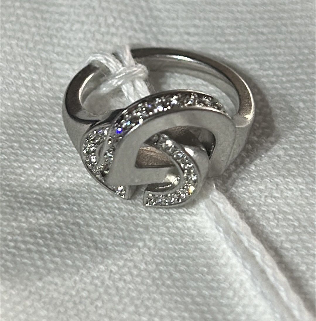 Dior Dior CD Lock Ring Silver-Finish Metal Silver-Tone Crystal Size ONE SIZE - 5 Thumbnail