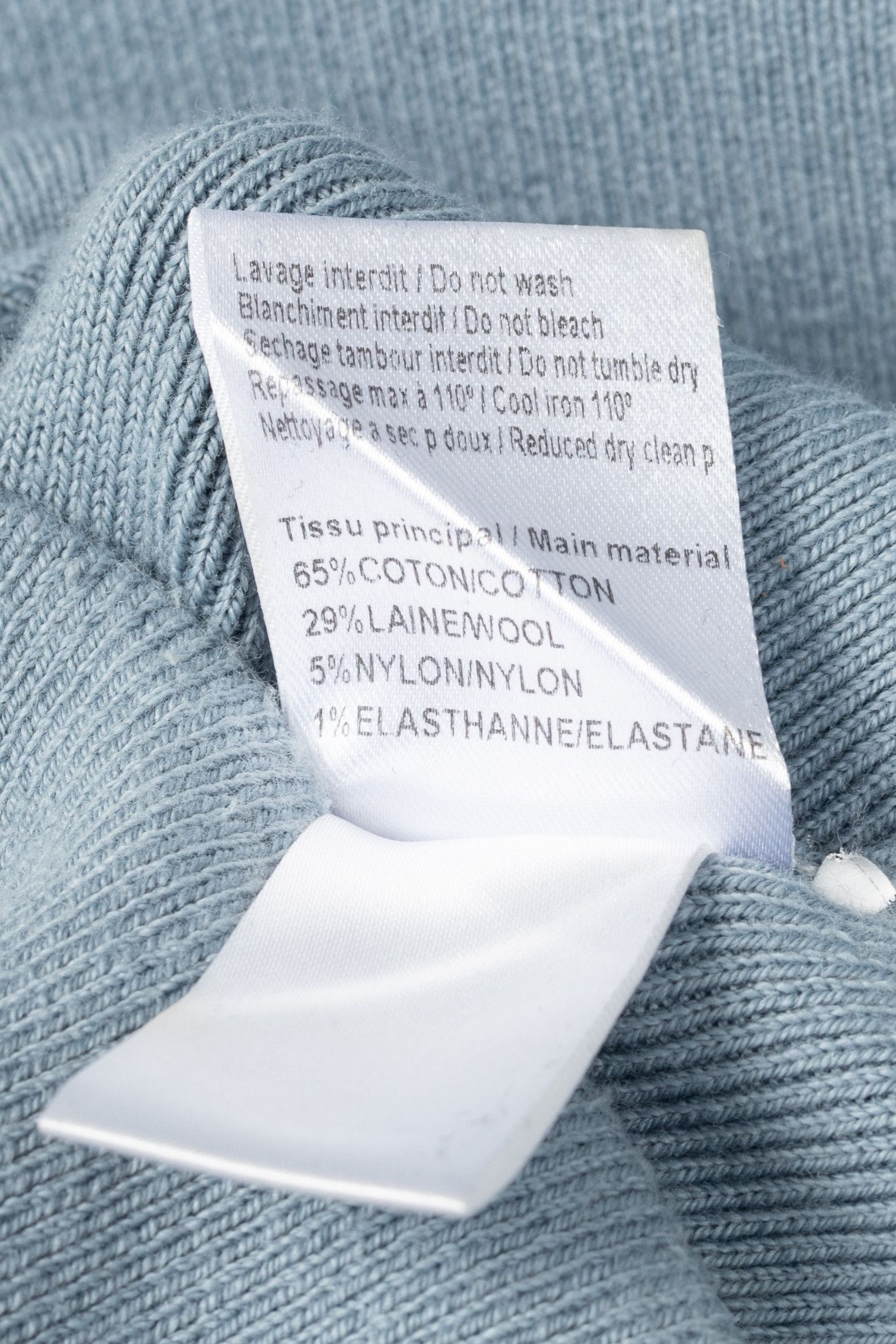 See by Chloe See by Chloe Dusty Blue Cotton & Wool Bisou Turtleneck Size L / US 10 / IT 46 - 10 Thumbnail