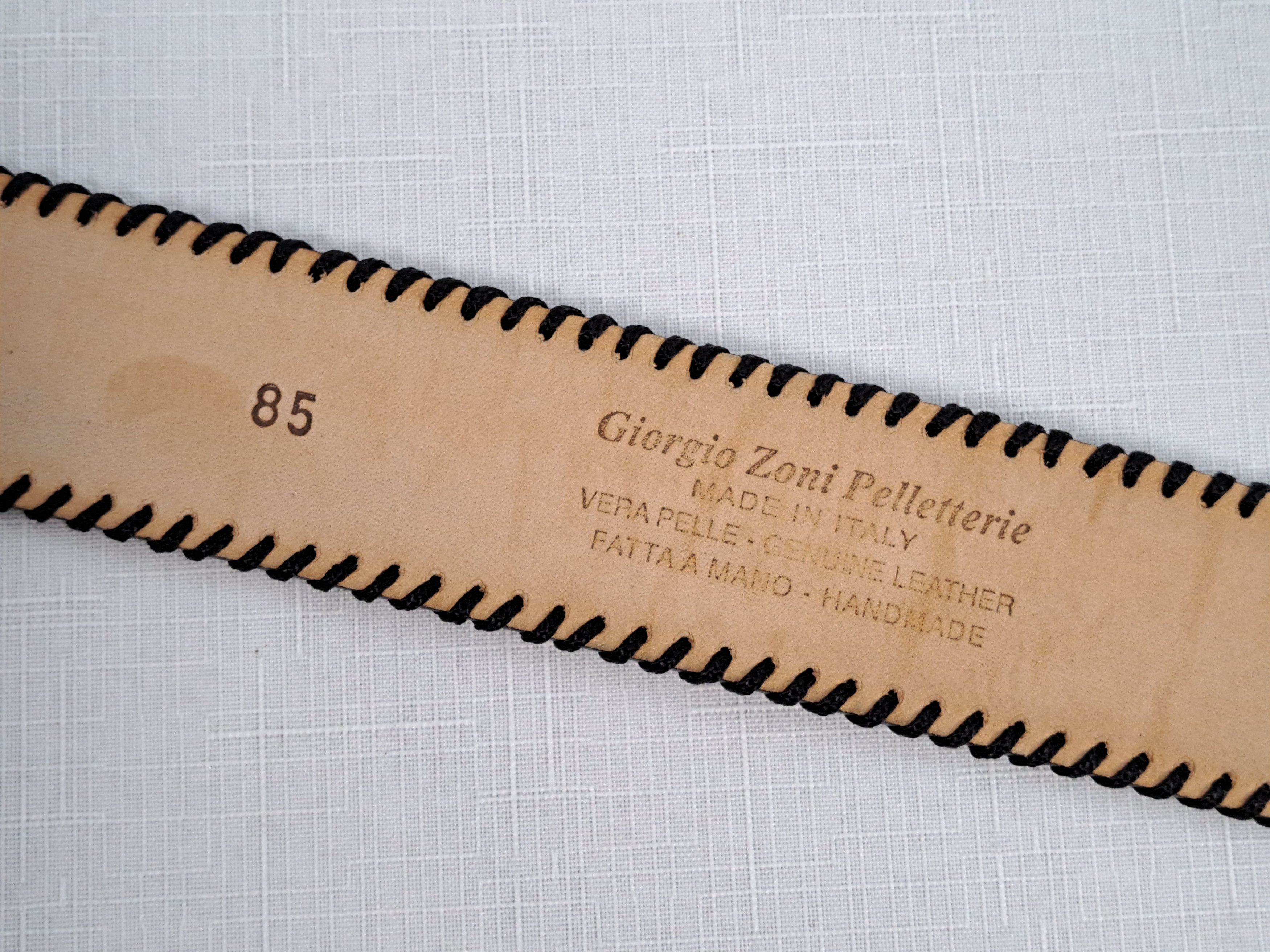 Handmade Giorgio Zoni Pelletterie leather belt. Made in Italy Size ONE SIZE - 12 Thumbnail
