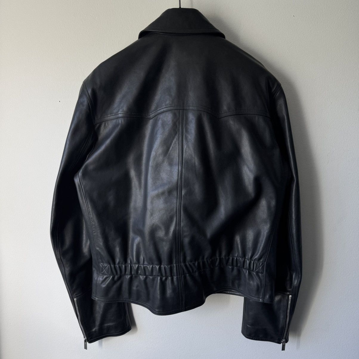 Hermes Hermes Black Calf Leather Cashmere Lined Cropped Jacket Size US L / EU 52-54 / 3 - 5 Thumbnail