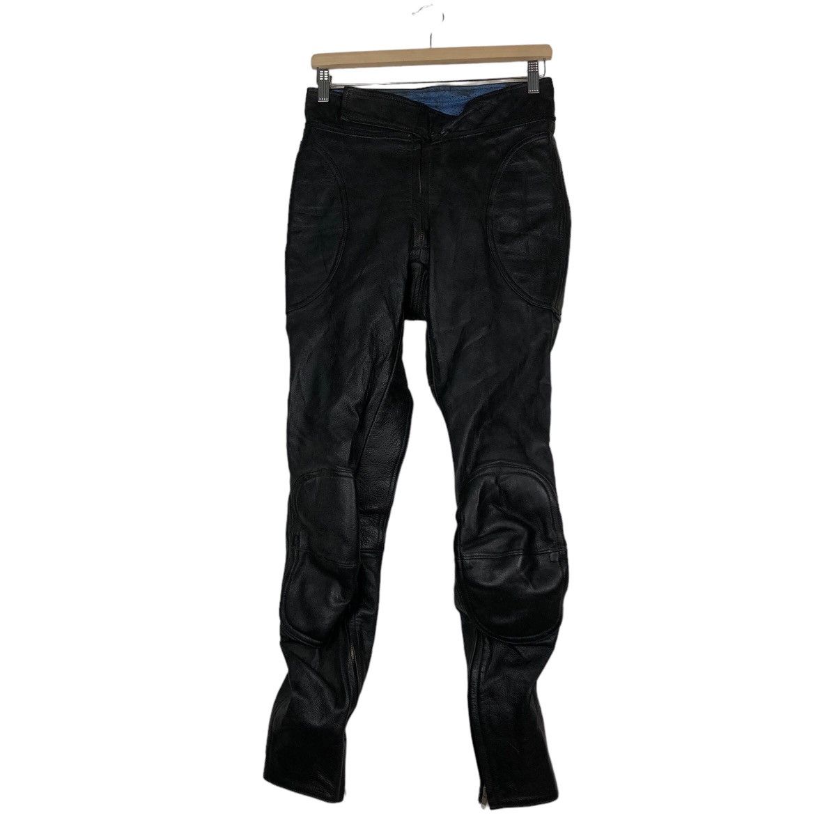 Genuine Leather 🔥Vintage Iconic Black Leather Pants Racing Issey Miyake Size US 29 - 1 Thumbnail