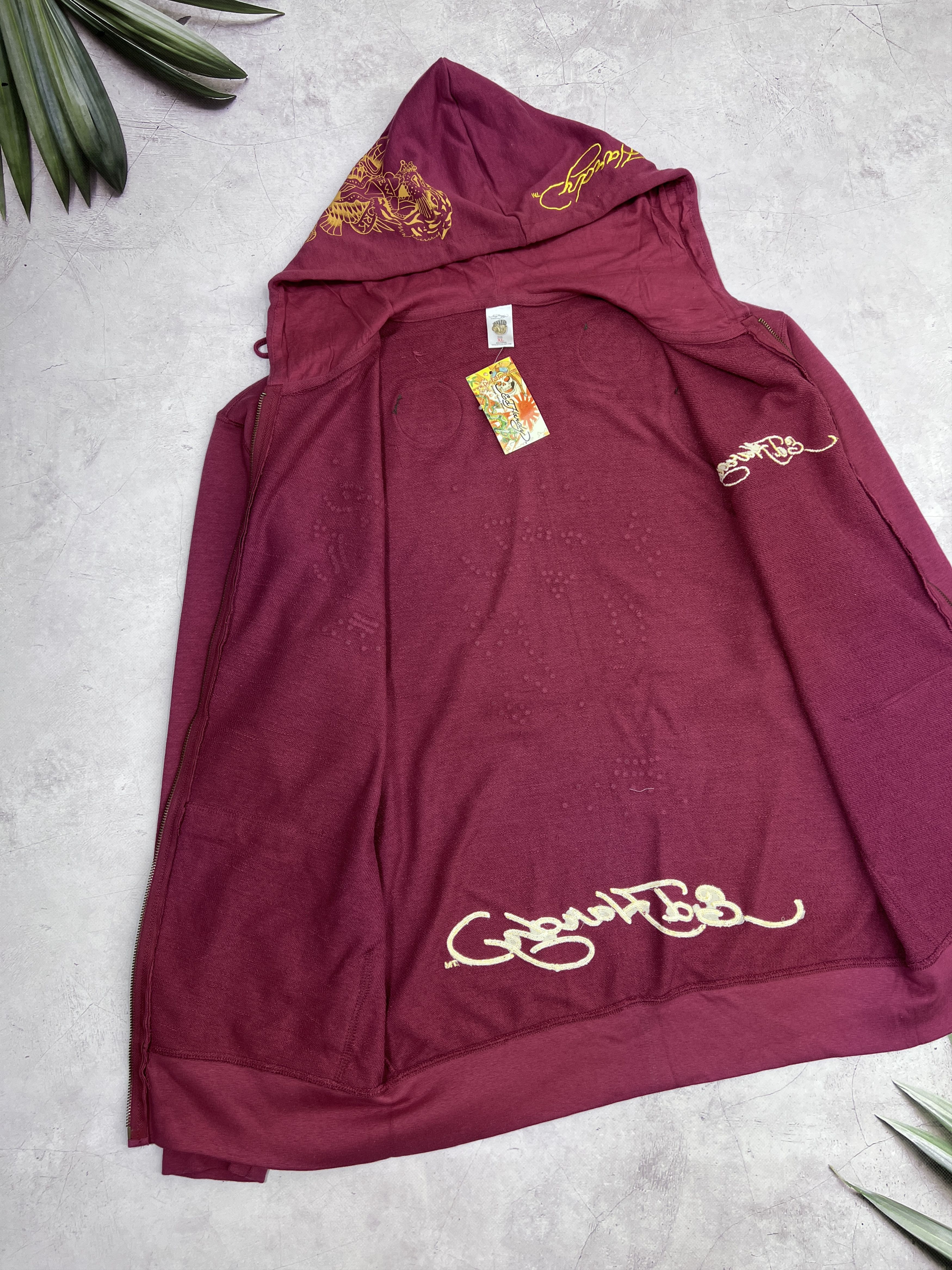 Ed Hardy Y2K Ed Hardy Zip Up Hoodie Christian Audigier Tiger & Skull Size US XL / EU 56 / 4 - 10 Thumbnail