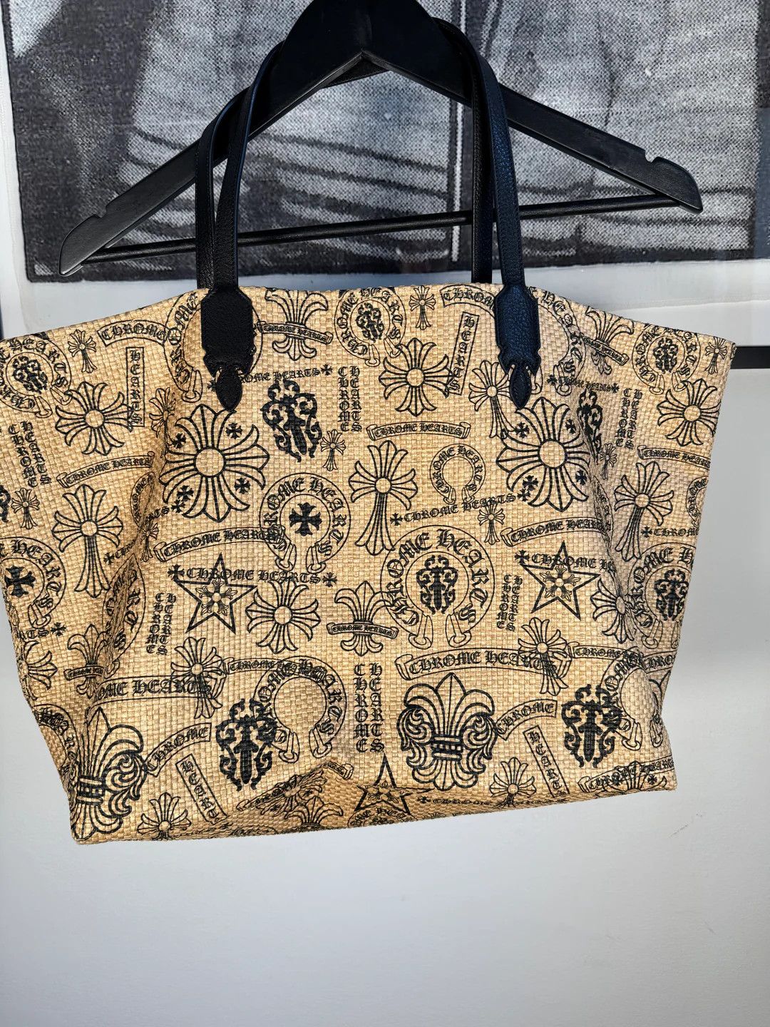 Chrome Hearts 🚭 RARE 🚭 COWHIDE FLEUR HANDLE BAG .925 SILVER SCROLL PLATE Size ONE SIZE - 3 Thumbnail