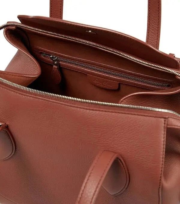 Loro Piana New LORO PIANA Sesia Happy Day Brown Leather Shoulder Bag Size ONE SIZE - 3 Thumbnail