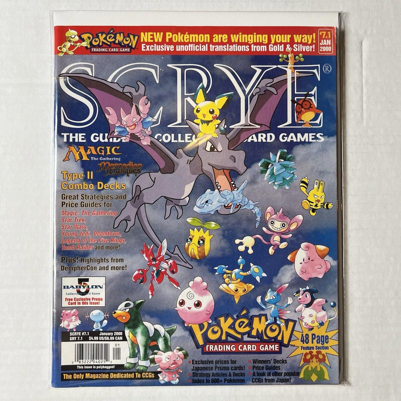 Pokemon VTG SCRYE Magazine JAN 2000 ISSUE #7.1 POKEMON Y2K Read! Size ONE SIZE - 1 Thumbnail
