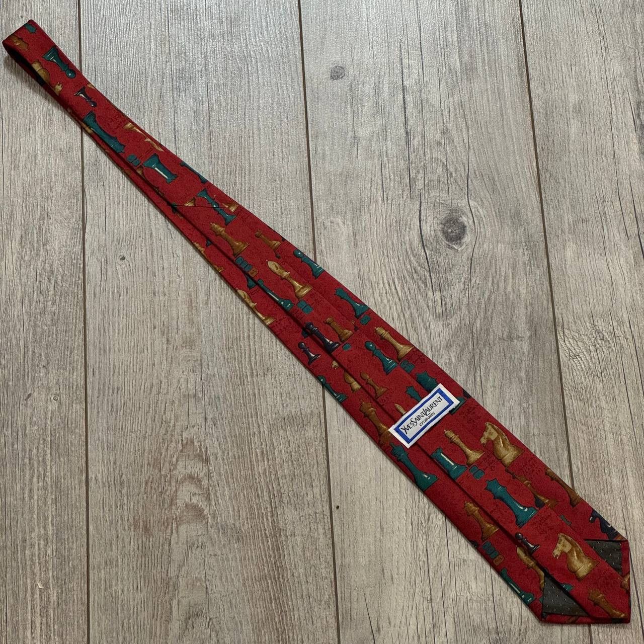 Yves Saint Laurent Vintage YSL Yves Saint Laurent Chess Pattern Silk Tie Size ONE SIZE - 5 Thumbnail