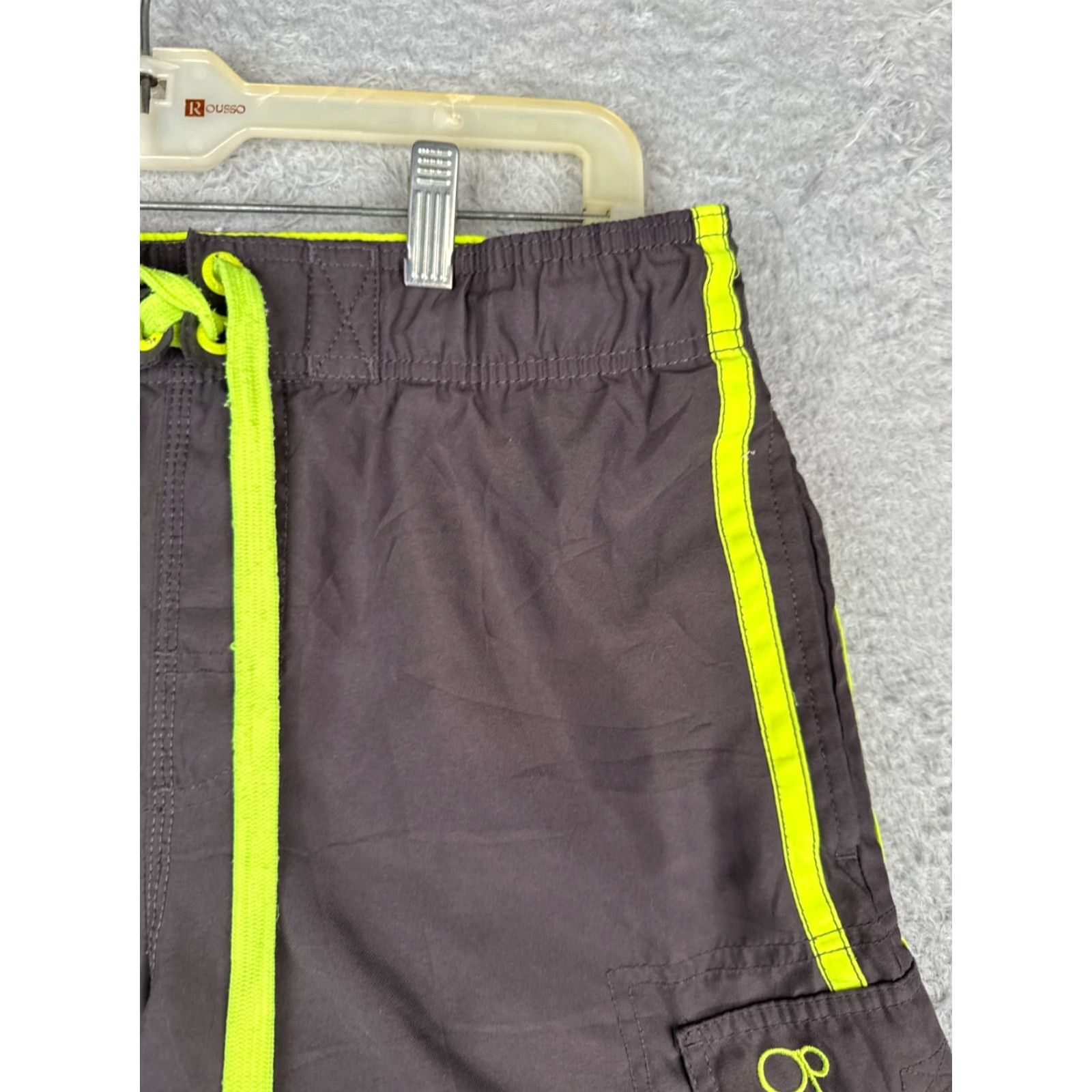 Ocean Pacific Ocean Pacific Board Shorts Men Small Gray 100% Polyester Cargo Drawstring Elastic Waist Pockets Beach Surfing 30x10 Mens Size US 29 - 5 Thumbnail