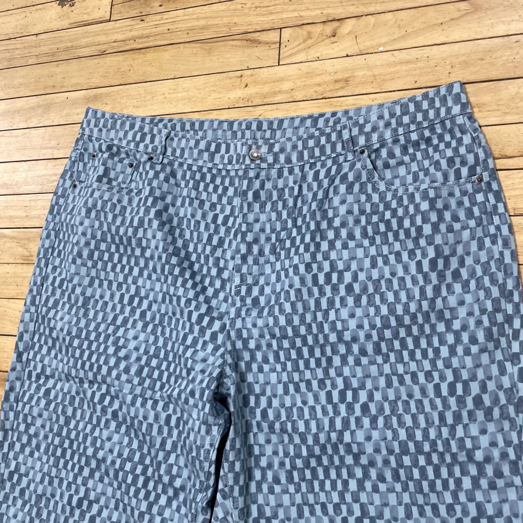 Vintage Future Collective Jeans Women 20 Gabriella Karefa-Johnson Checkered Print Jeans Size 42" / US 20 - 4 Thumbnail