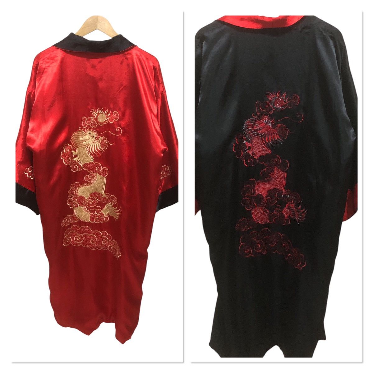 Other Silk Embroidery Dragon Reverseble Long Kimono Size US XL / EU 56 / 4 - 1 Thumbnail