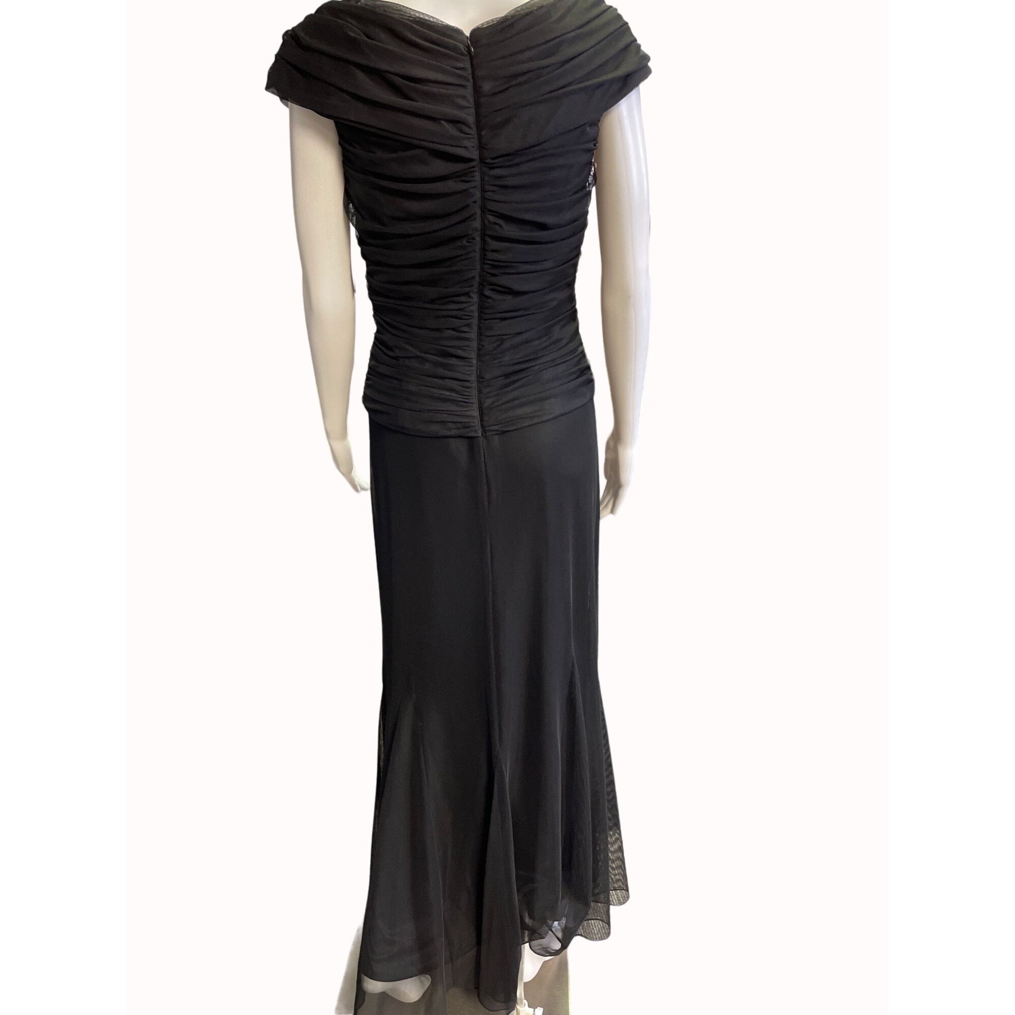 Other Alex Women's Black Evening Gown off the Shoulder/Dress/Maxi Size M / US 6-8 / IT 42-44 - 3 Thumbnail