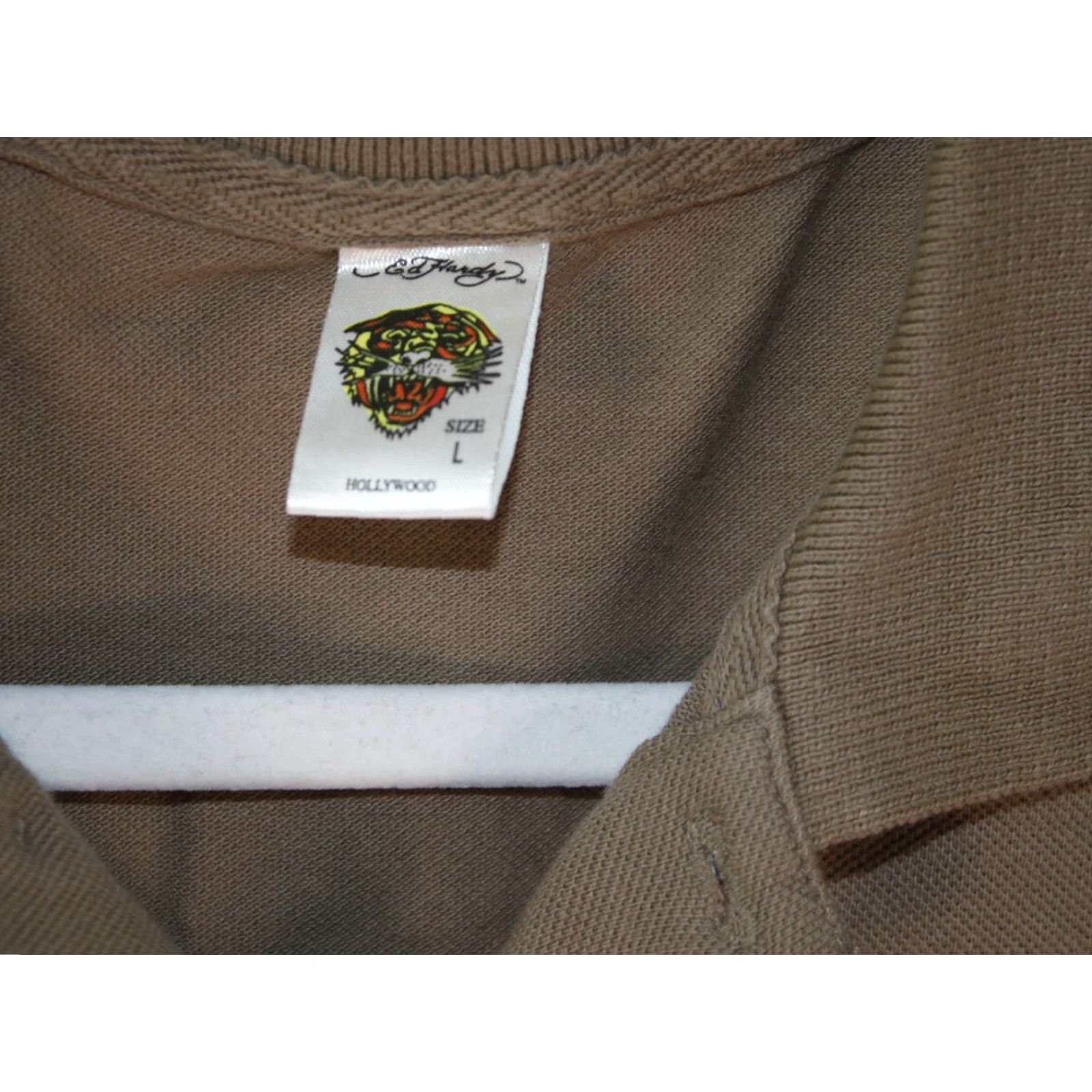 Ed Hardy VINTAGE Ed Hardy Sport Polo Mens L Brown Death Before Dishonor NWT Knit/Quilted/ Breathable Size L / US 10 / IT 46 - 5 Thumbnail