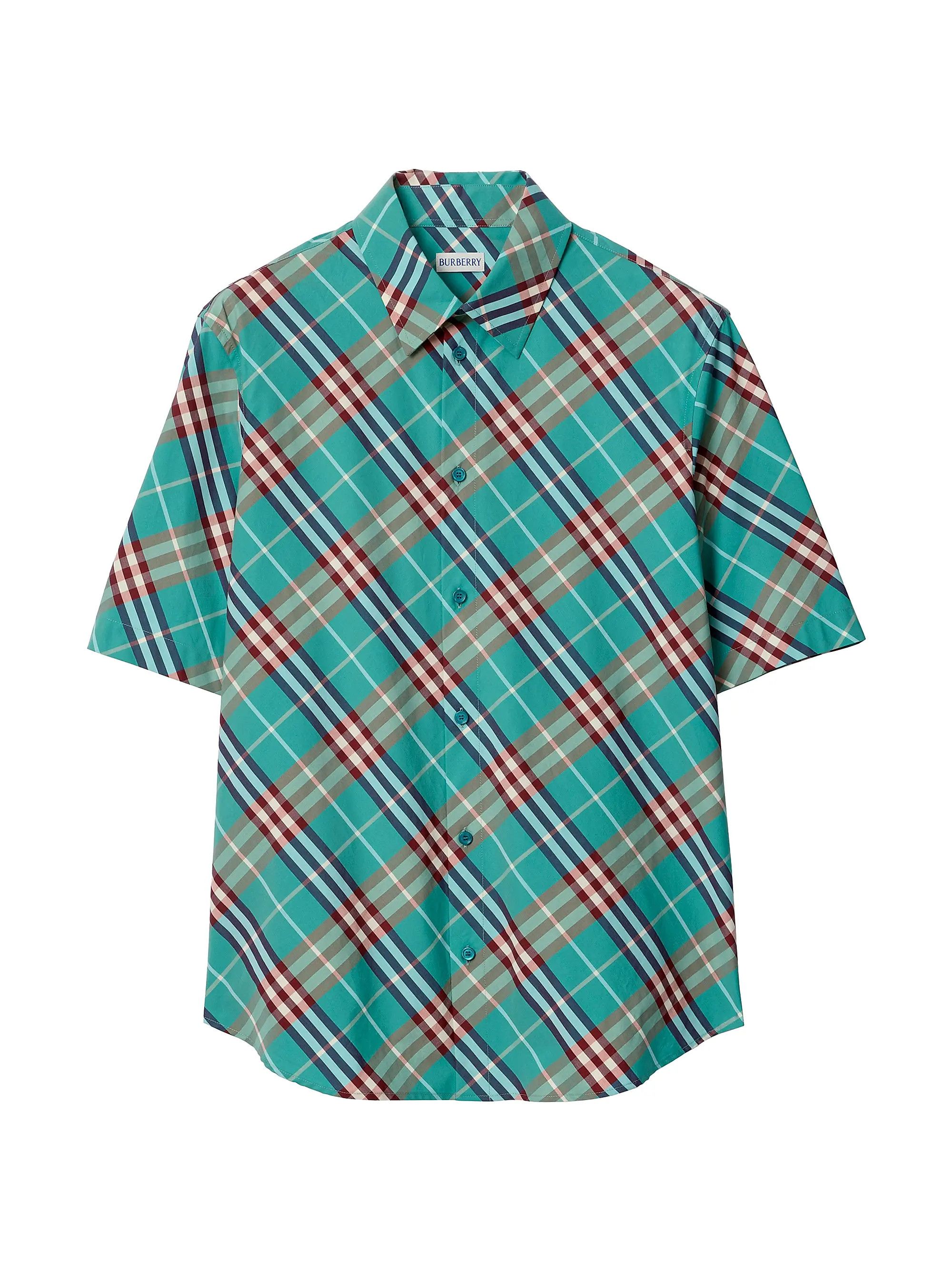 Burberry os11x0526 Robert Check Cotton Shirt in Blue Size US M / EU 48-50 / 2 - 1 Thumbnail