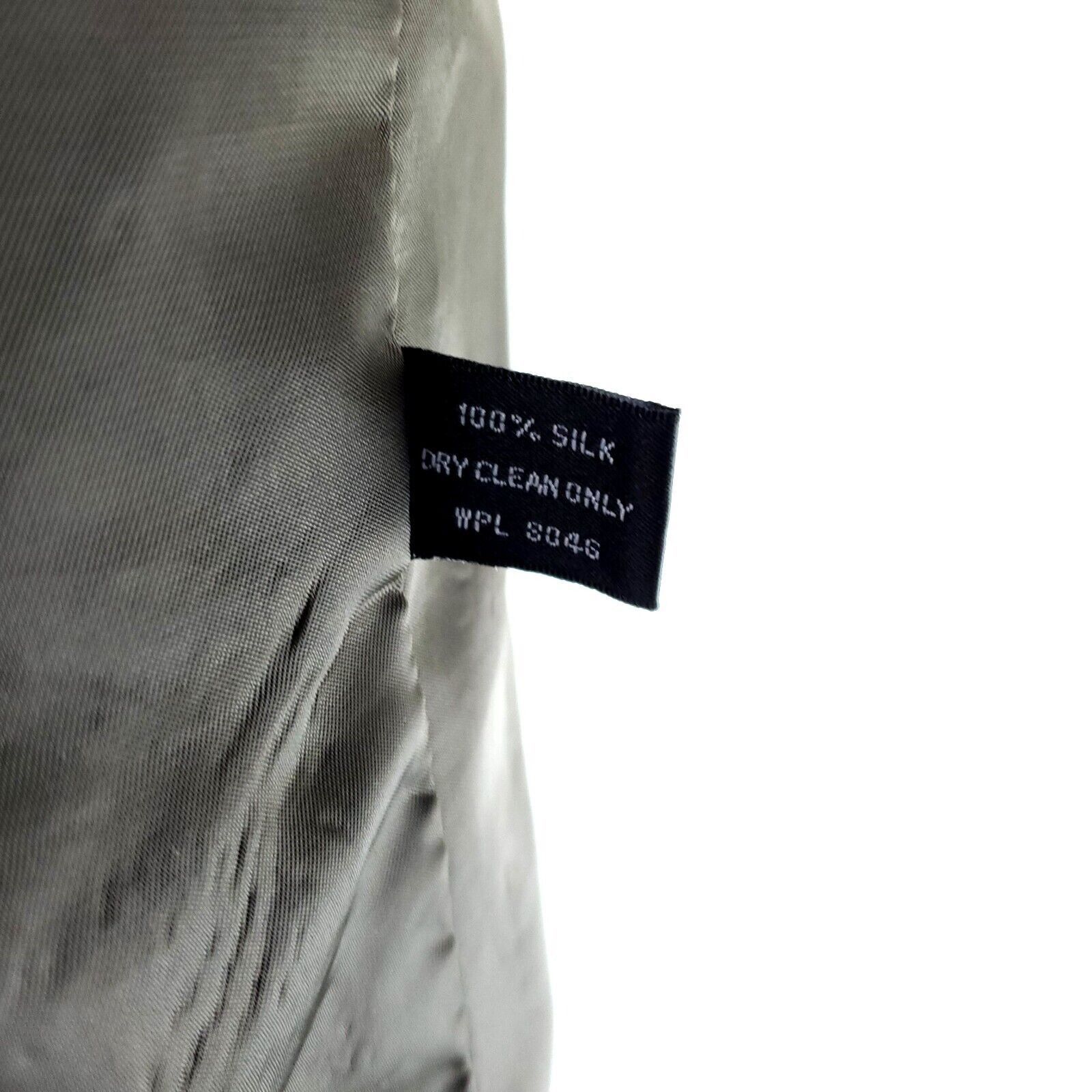 Savile Row Savile Row 100% Silk Textured 2 Button Sport Coat 40R Green Size 40R - 11 Thumbnail
