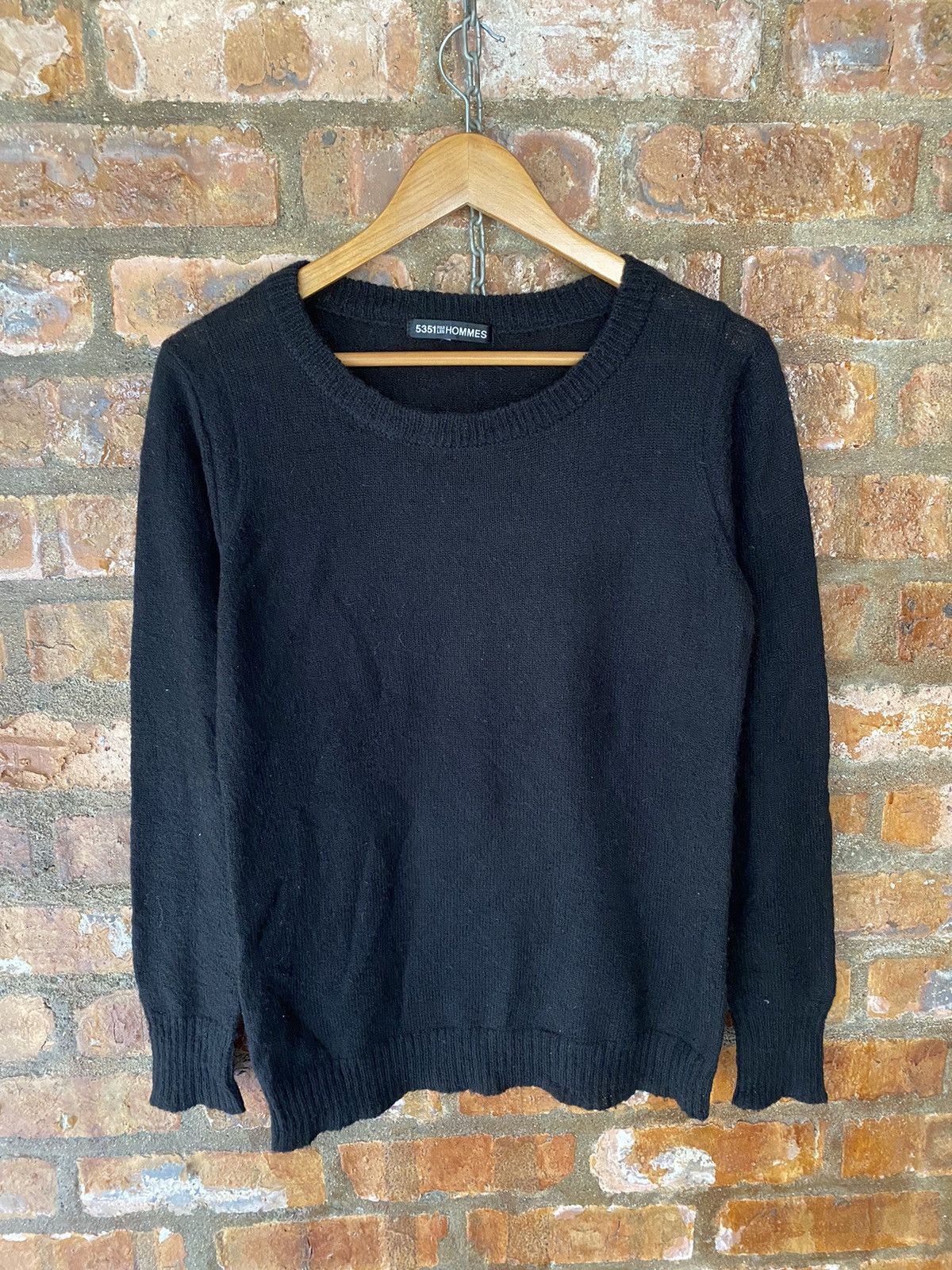 5351 POUR LES HOMMES × Japanese Brand × Obelisk Black Knit Mohair Nylon Acrylic Size US M / EU 48-50 / 2 - 2 Thumbnail