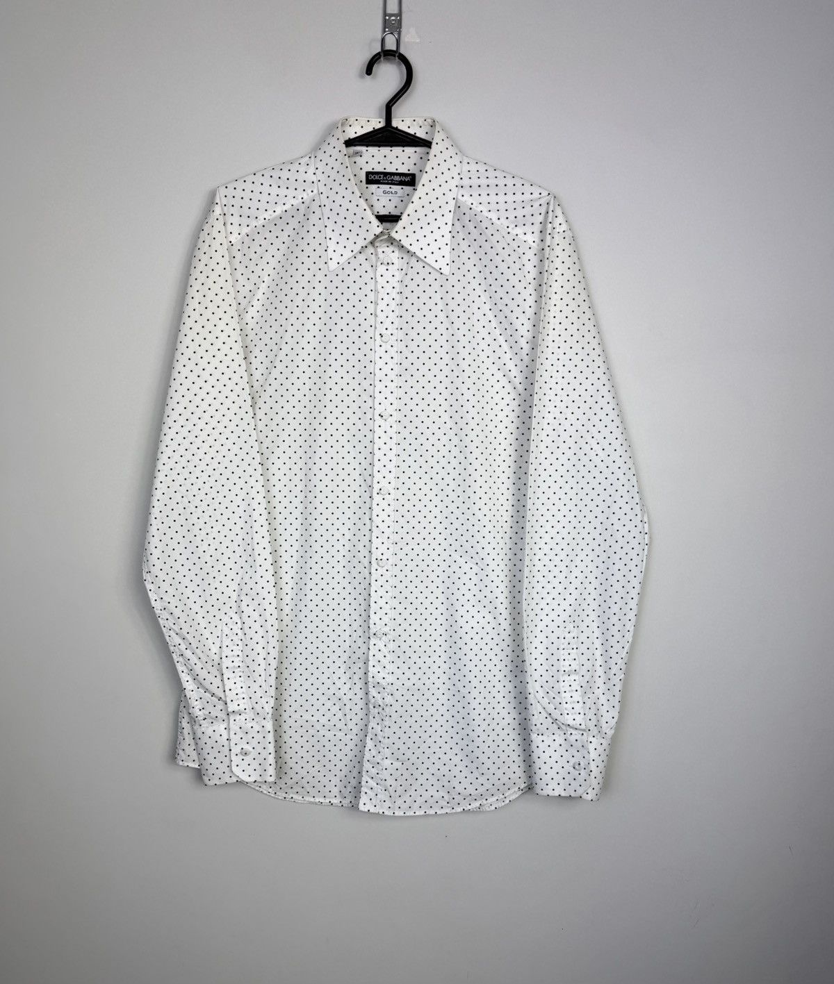 Dolce & Gabbana Dolce & Gabbana Gold Polka Dot Shirt Made in Italy Size US XL / EU 56 / 4 - 1 Thumbnail