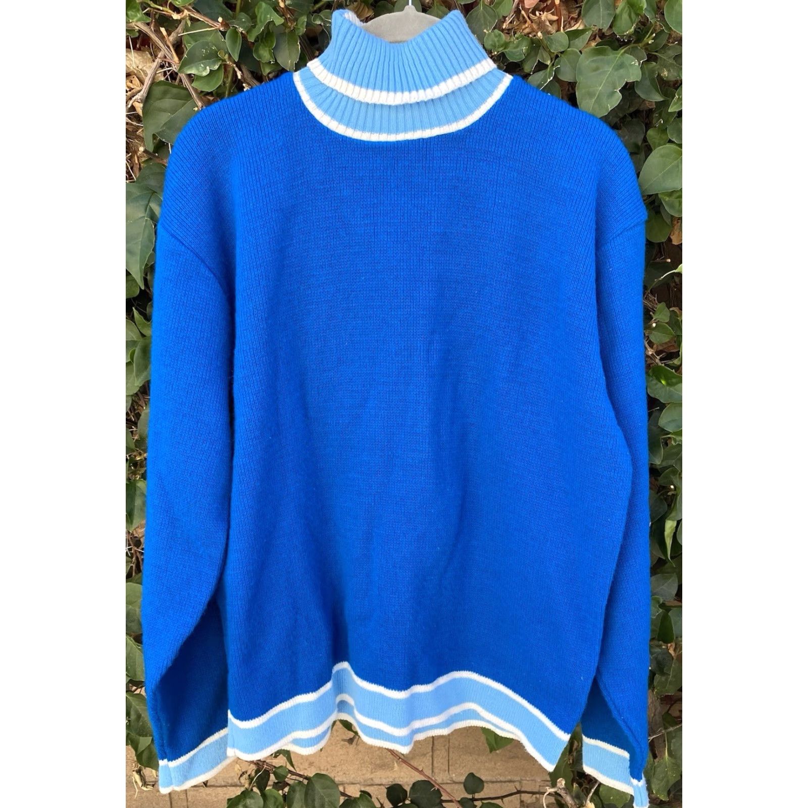 Vintage VINTAGE Mr Pro OF California Blue Acrylic Knit Sweater Turtleneck XL USA Made Size US XL / EU 56 / 4 - 2 Thumbnail