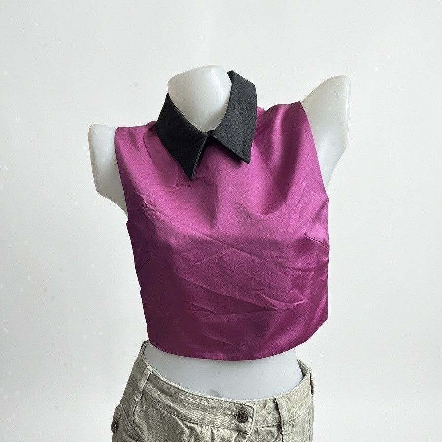 MCQ Alexander McQueen McQ Contrast Collar Cropped Zip Top Size XS / US 0-2 / IT 36-38 - 1 Thumbnail