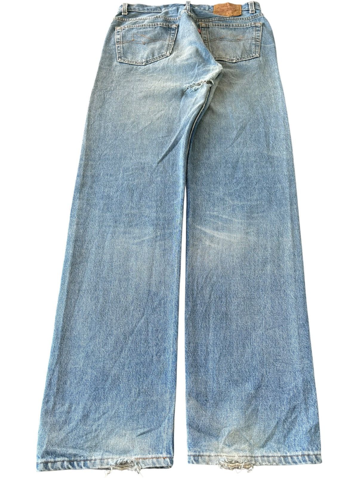 Levi's Vintage 90s Levis 501 Mud Wash Distressed Loose Jeans Size US 32 / EU 48 - 2 Thumbnail