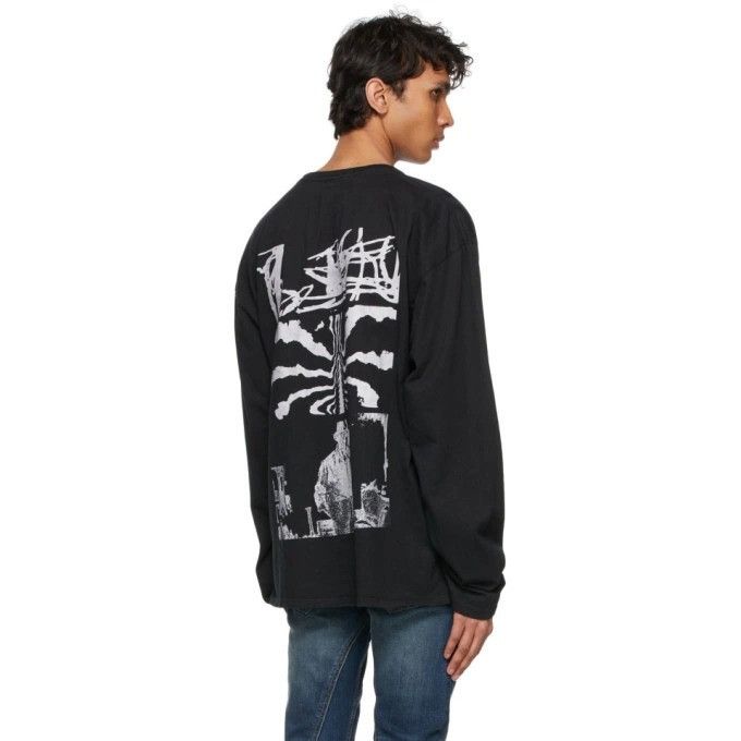 NEW RHUDE HAUS LS BLACK TEE SZ MEDIUM