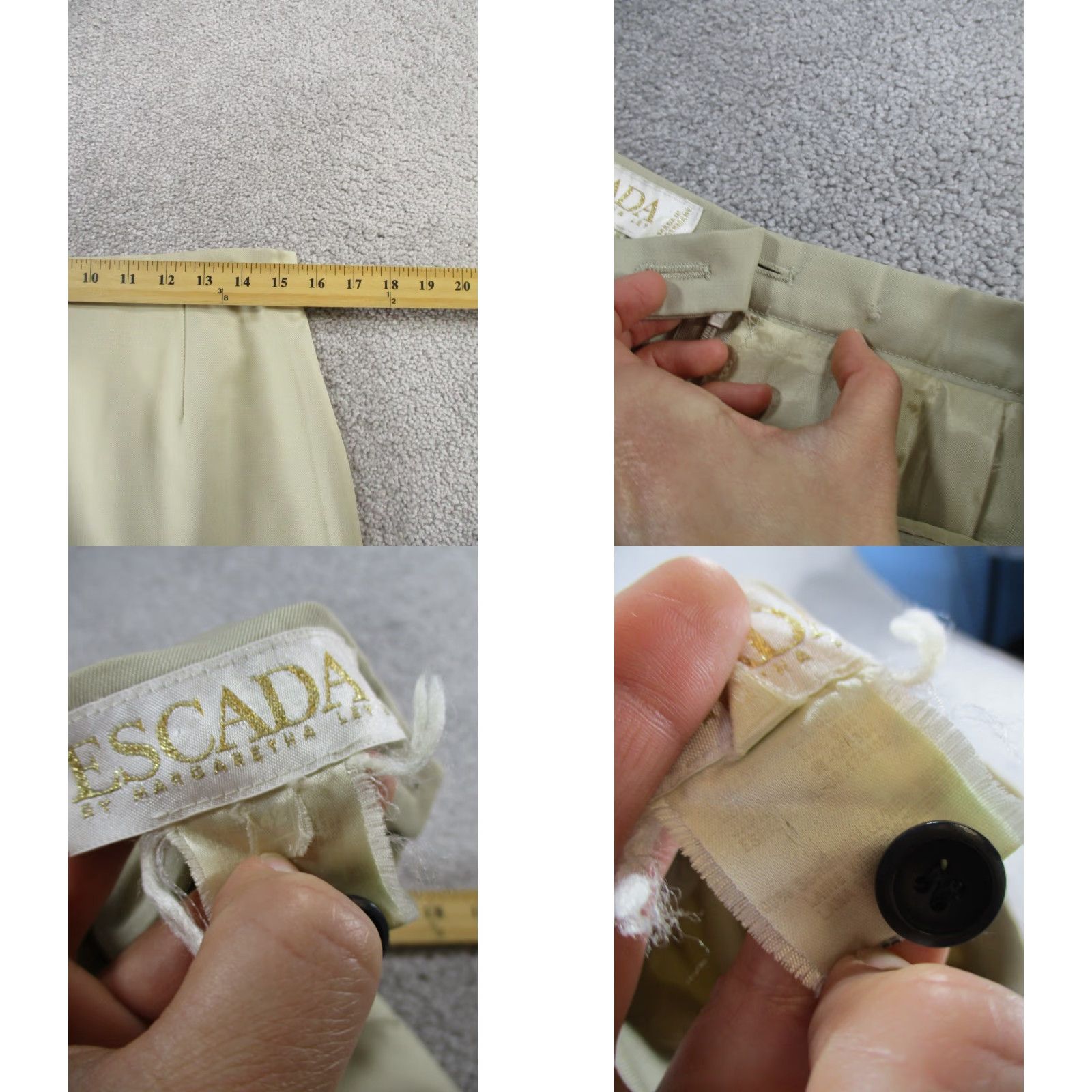 Escada VINTAGE Escada Wool Pencil Skirt Womens Size 12 Beige Business Casual Knee Length Size 34" / US 12 / IT 48 - 8 Thumbnail