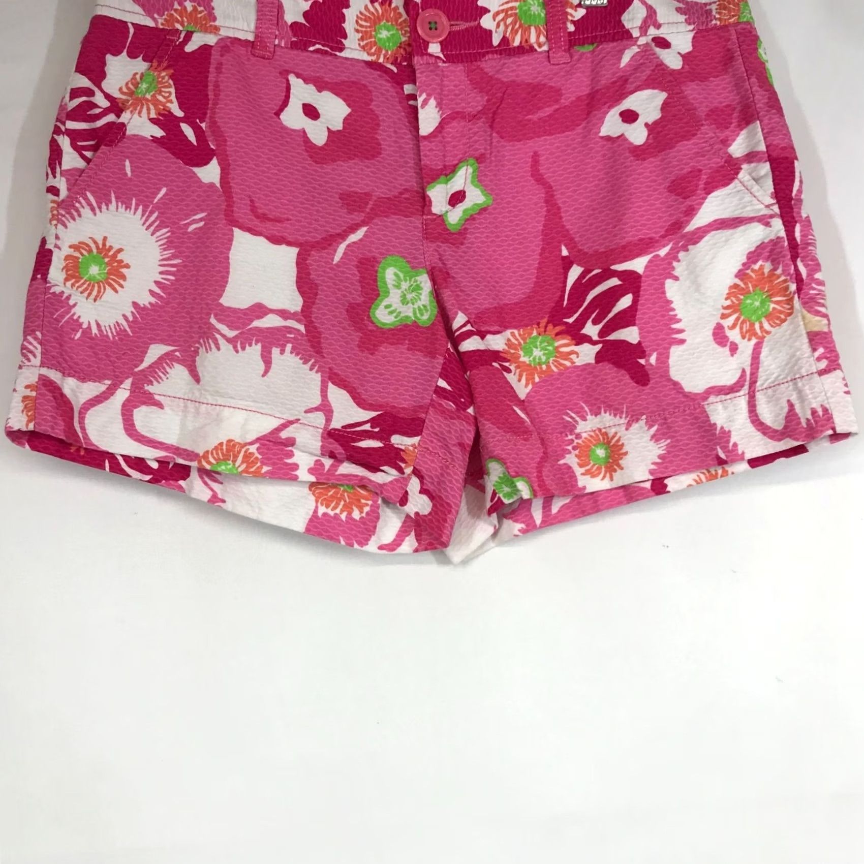 Lilly Pulitzer LILLY PULITZER Pink Floral 100% Cotton Shorts Womens Size 2 Casual Size 26" / US 2 / IT 38 - 3 Thumbnail