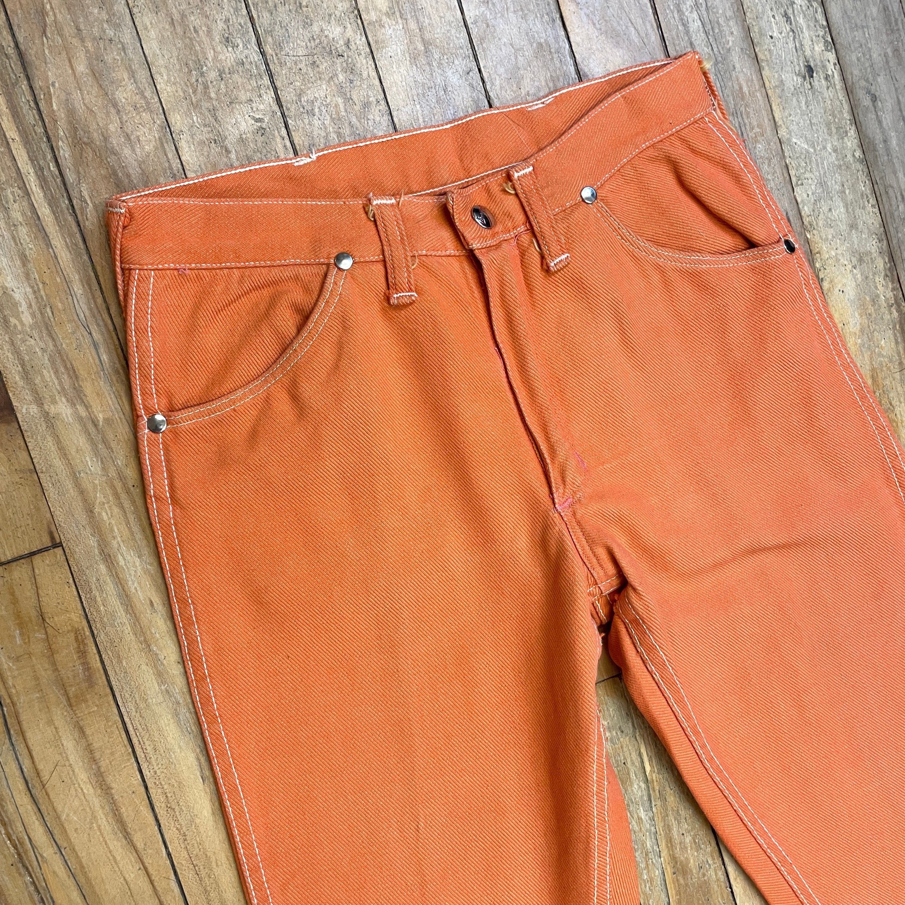 Wrangler RARE 60s Wrangler Sanforized Blue Bell Made In Canada Creamsicle Coloured Twill Trousers With Lightning Zipper Size 28" Size US 28 / EU 44 - 5 Thumbnail