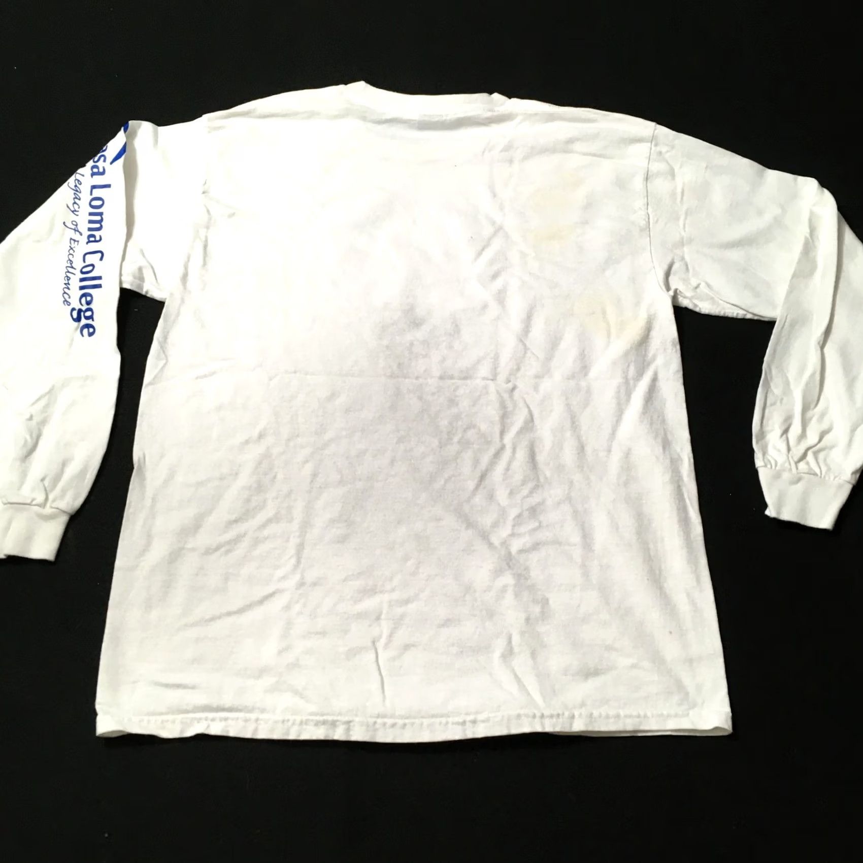 Gildan GILDAN Long Sleeve T-Shirt White L Casual Shirt Mens Vintage Casa Loma College Writing On Sleeve Size US L / EU 52-54 / 3 - 7 Thumbnail