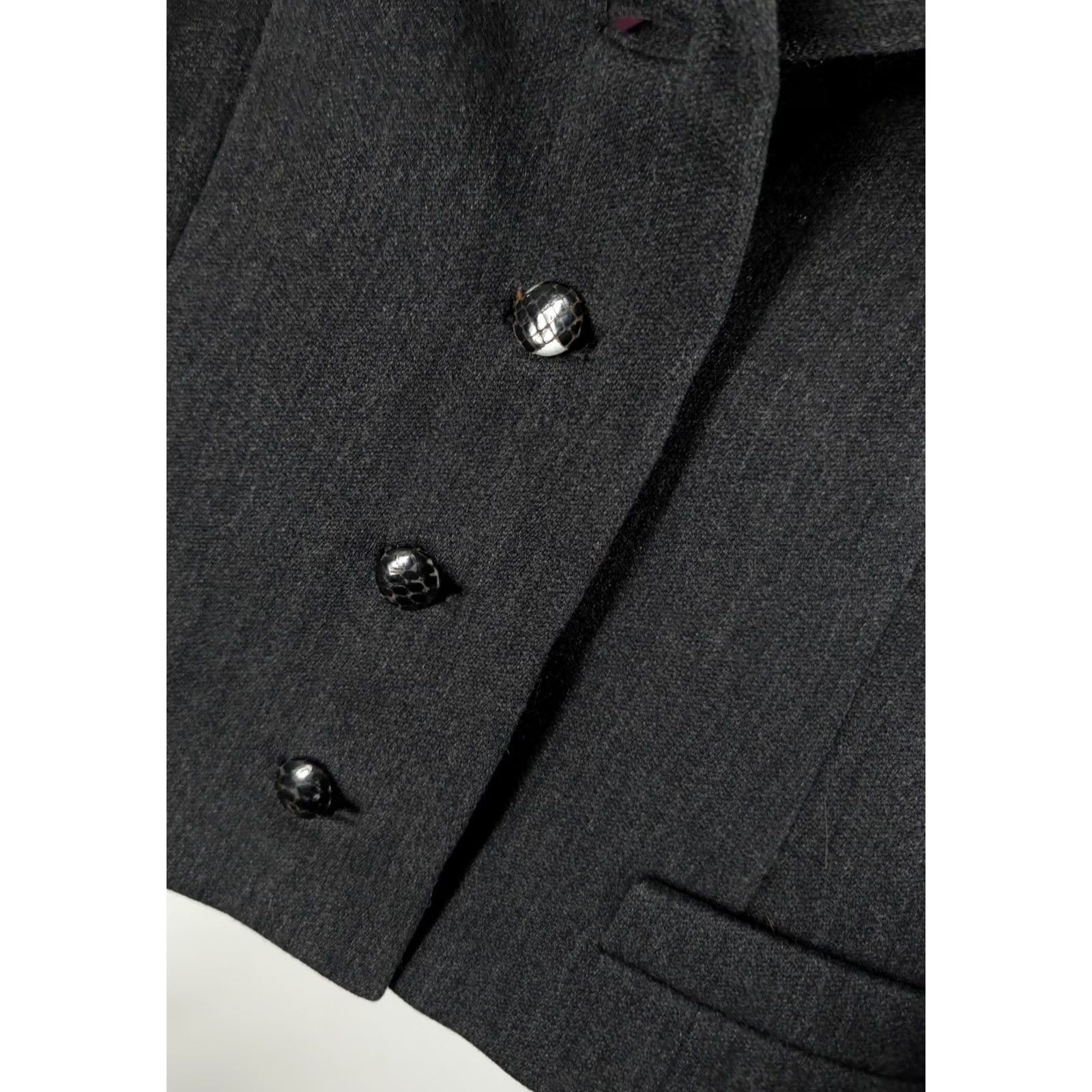 Vintage VINTAGE Marquise by David Kidd Wool Cropped Jacket Gray Pink Polka Dot Mod 1960s Mens 34" Chest Size XXS / US 00 / IT 34 - 6 Thumbnail