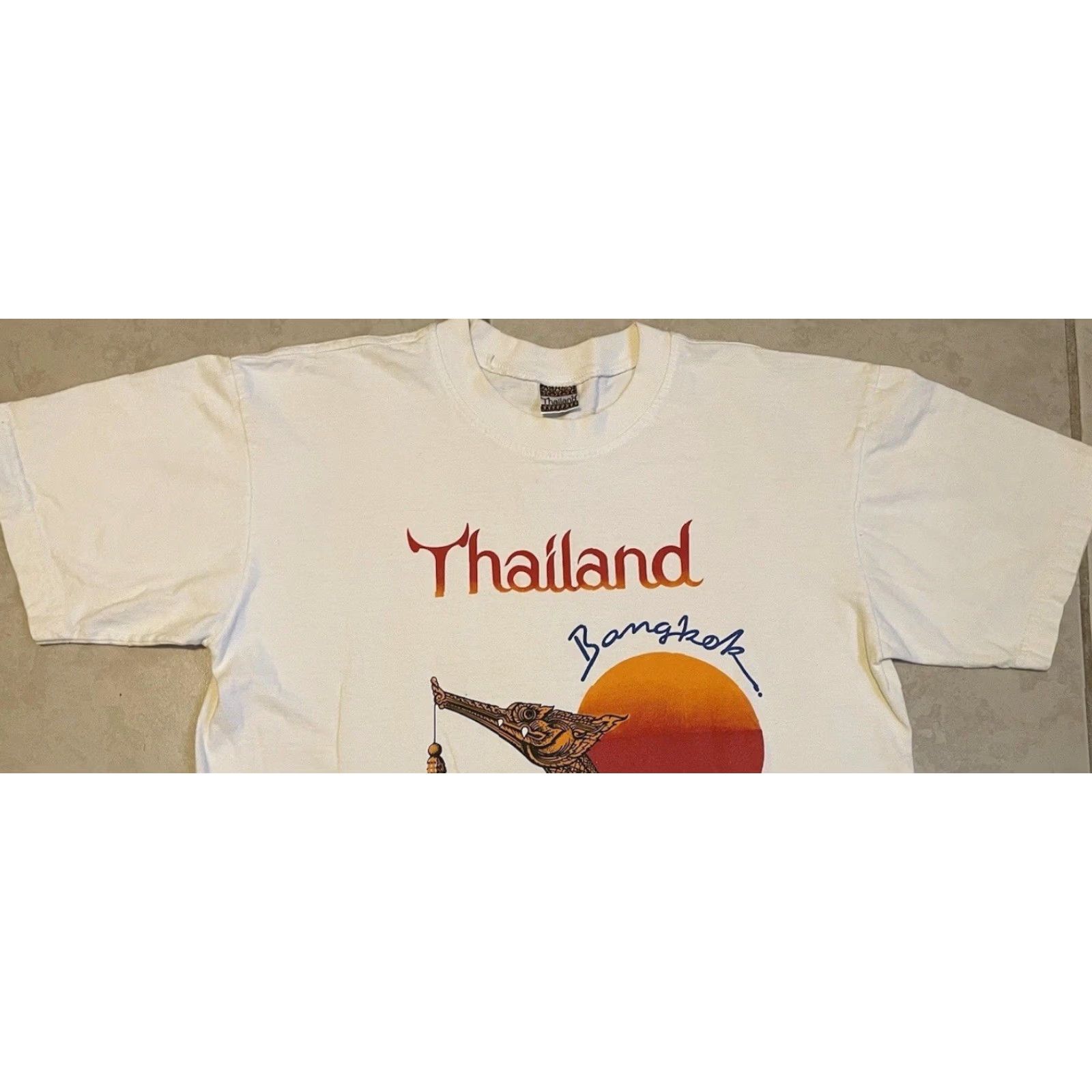 Vintage Vtg 90s Bangkok Thailand Faded Shirt S Dragon Sunset Art Surf Asia Grunge 80s Size US S / EU 44-46 / 1 - 6 Thumbnail