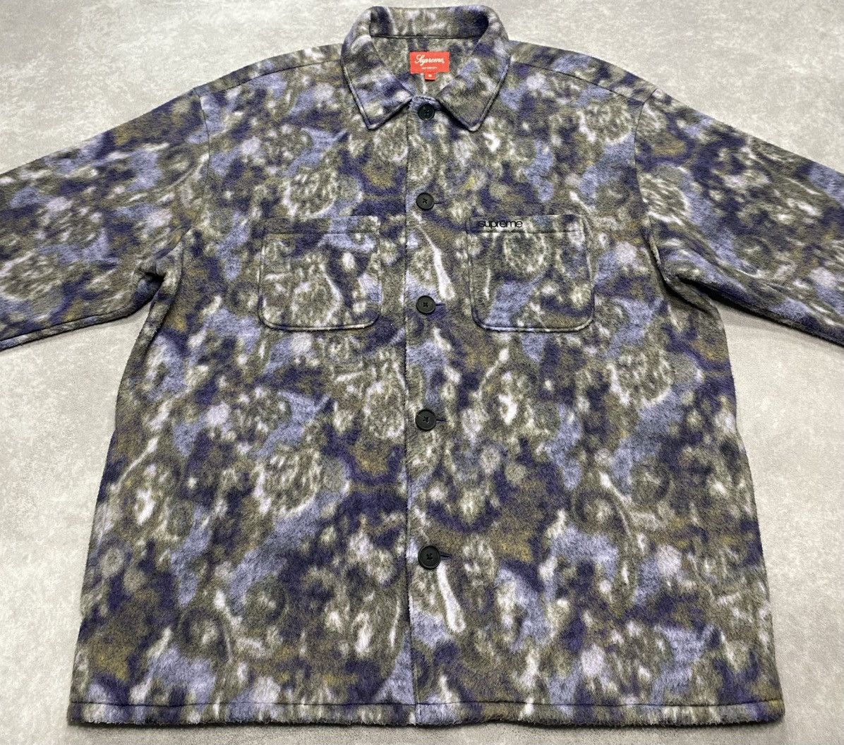 Supreme Supreme Paisley Fleece Shirt Purple (FW21) Size US M / EU 48-50 / 2 - 2 Thumbnail