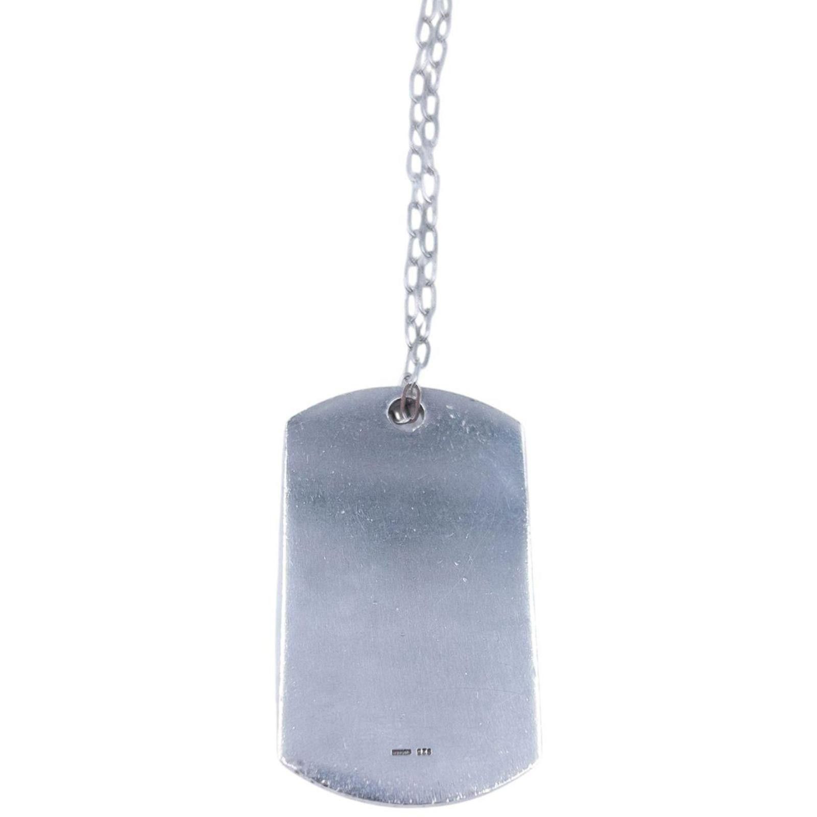 Gucci Vintage 2000s Gucci Embossed Dog Tag Necklace Size ONE SIZE - 3 Thumbnail