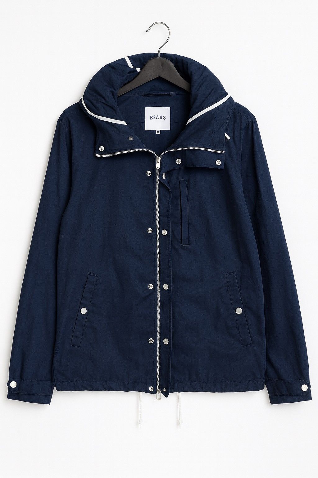 Beams Japan BEAMS Navy Hooded Jacket – Japanese Streetwear Classic Size US L / EU 52-54 / 3 - 1 Thumbnail
