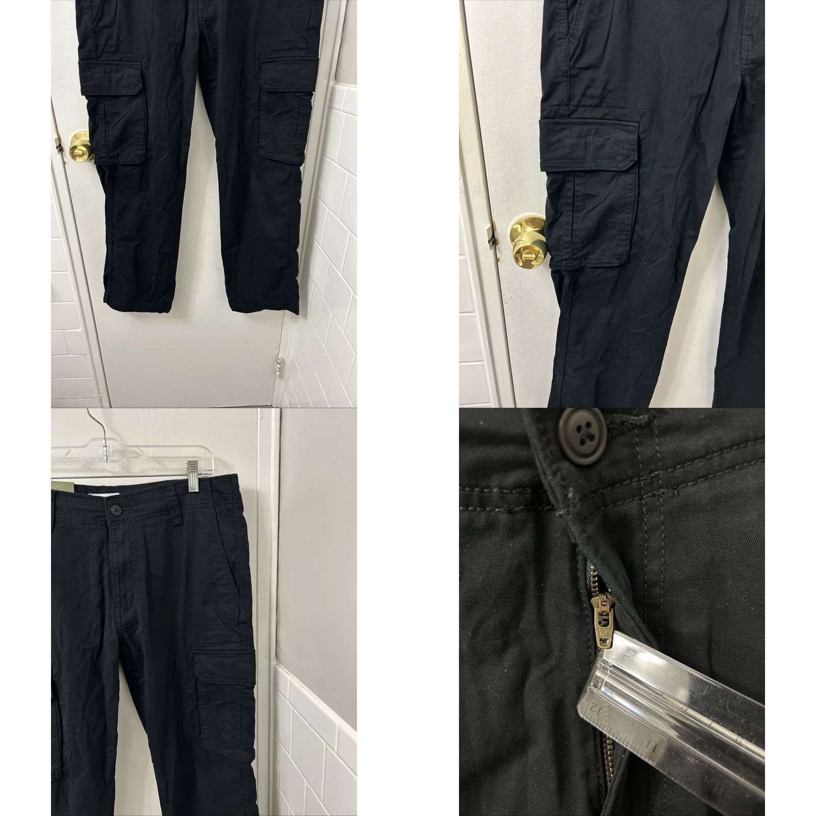 Vintage Goodfellow & Co Cargo Pants Mens 33x30 Black Relaxed Fit Tapered Leg YKK NWT Pants Mens Black 33 Regular Stretch Pocket Cargo NWT Size US 33 - 8 Thumbnail