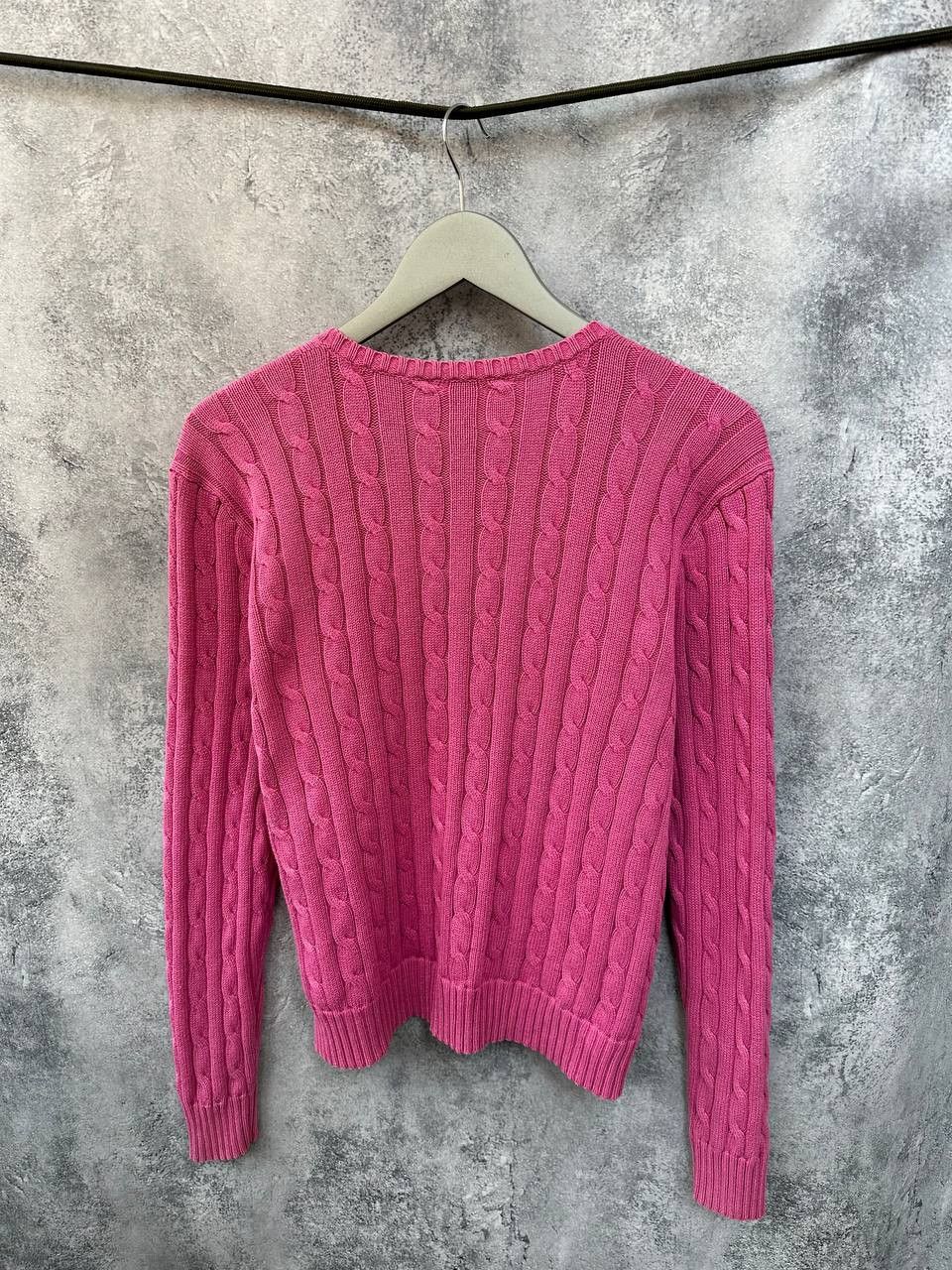 Polo Ralph Lauren Cable Knit V-Neck Sweater Pink Pullover