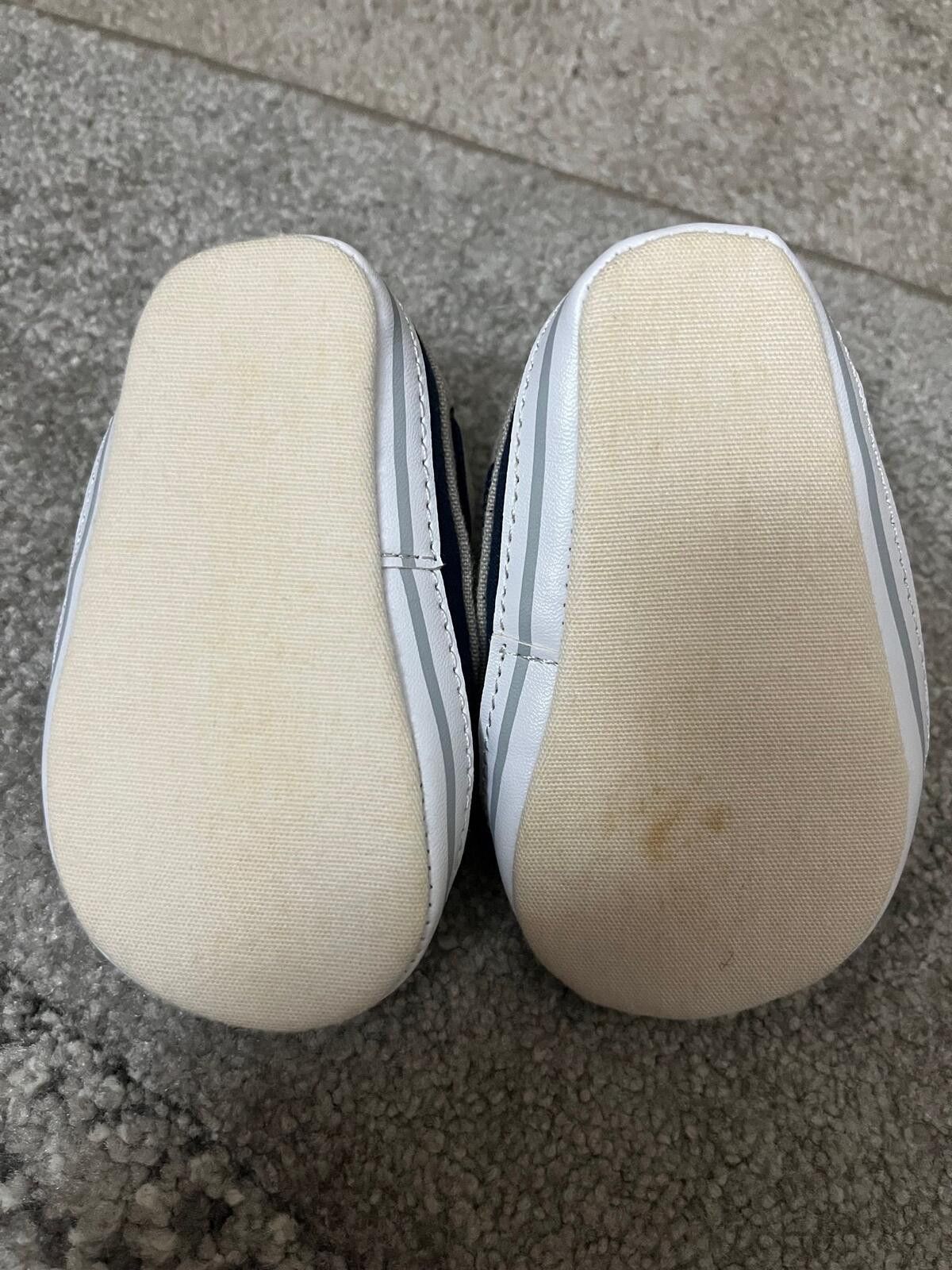 Other Baby Boat Shoes 3-6M Navy Tan Preppy Slip On Size ONE SIZE - 5 Thumbnail