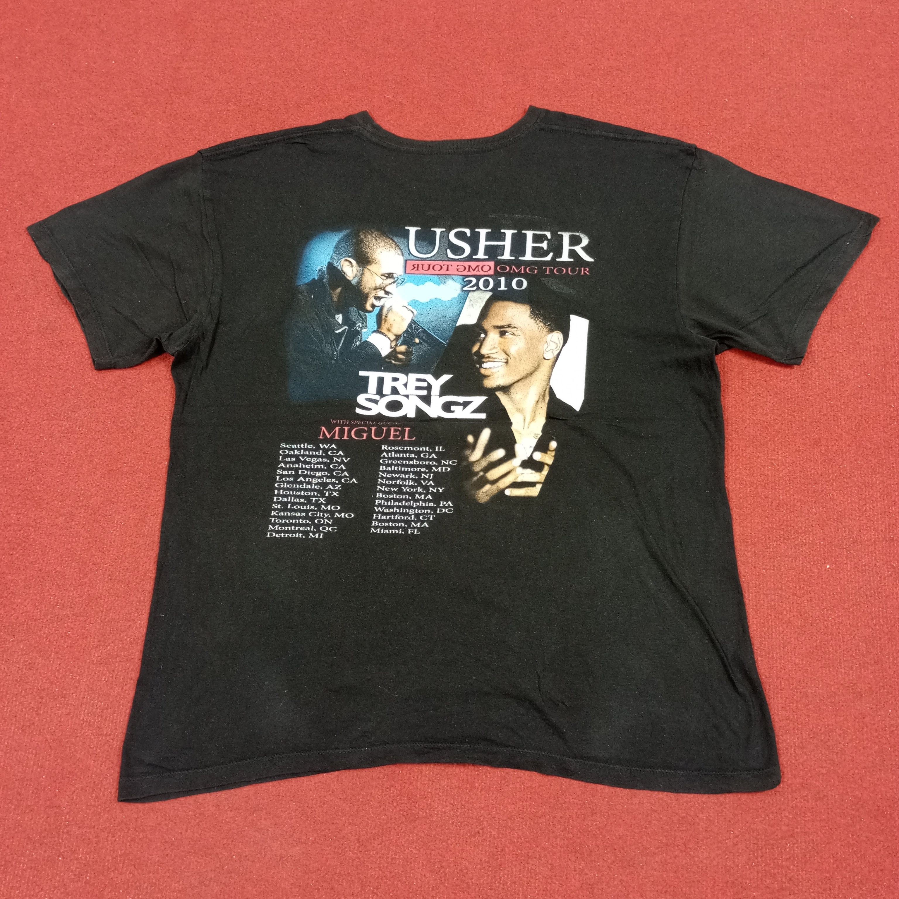 Band Tees × Vintage Usher OMG Tour 2010 Trey Songz Phototees Style Tshirt Size US L / EU 52-54 / 3 - 1 Thumbnail