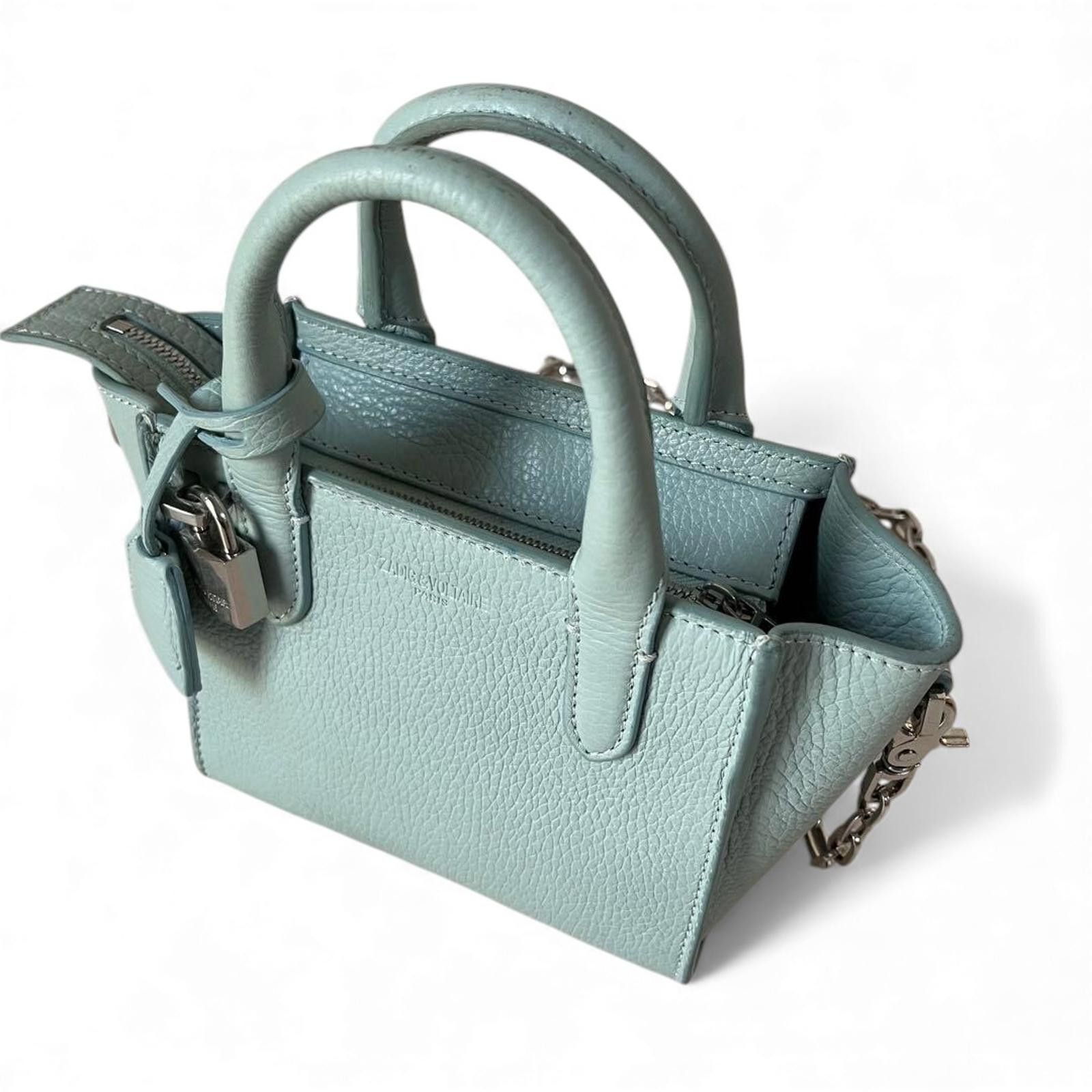 Zadig & Voltaire Zadig & Voltaire - Light Blue Leather Mini Handbag with Padl Size ONE SIZE - 4 Thumbnail