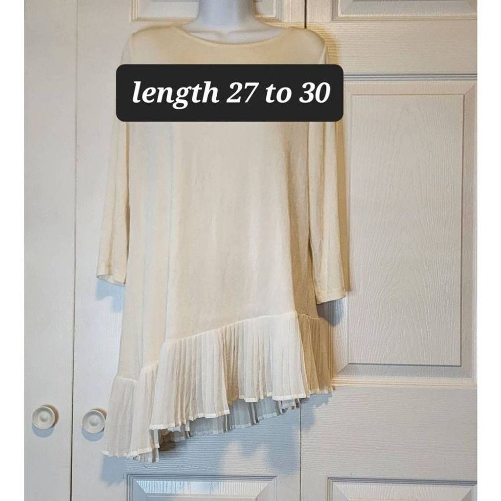 Chicos Chico's Off-white Blouse Size L / US 10 / IT 46 - 5 Thumbnail