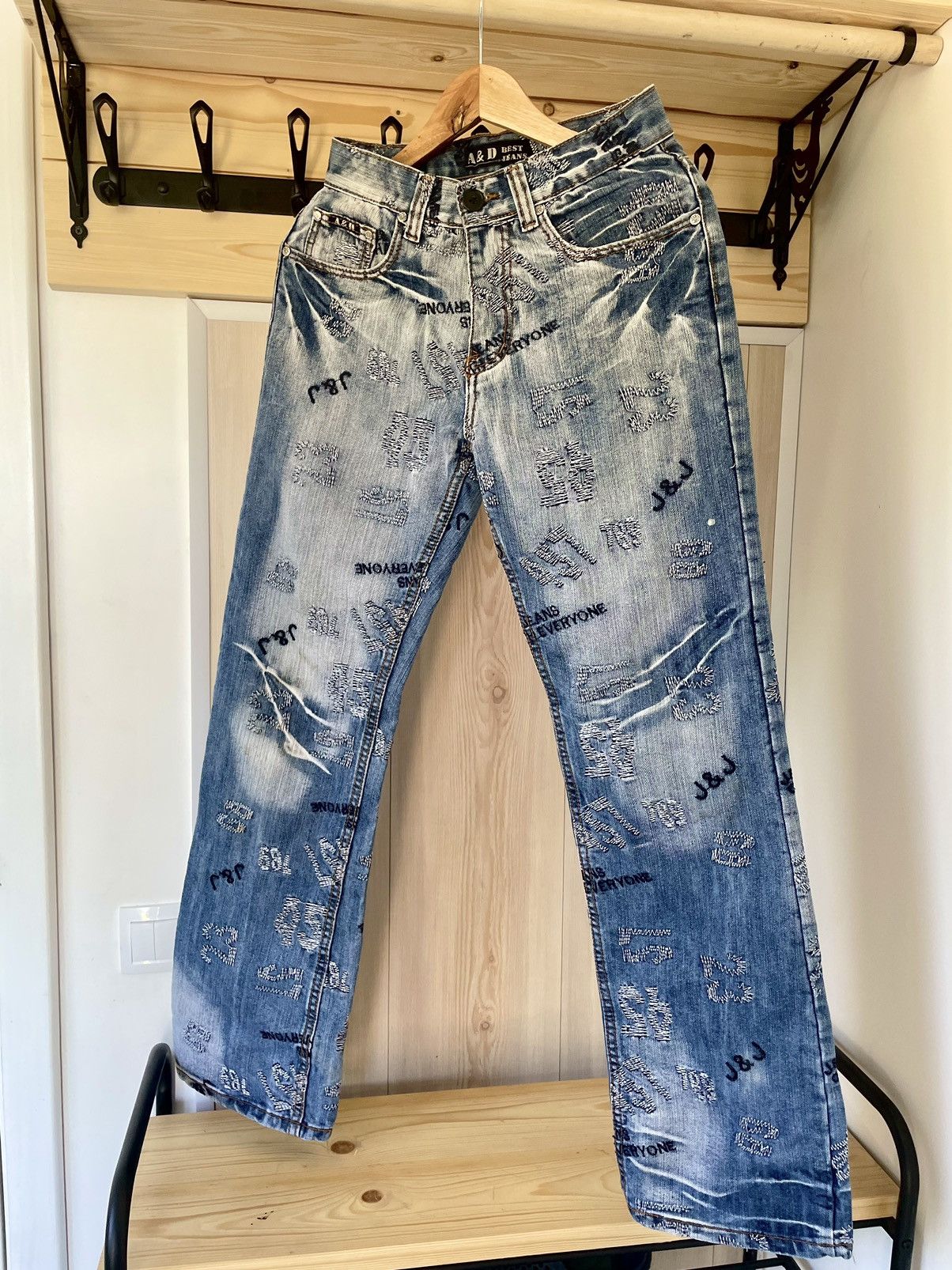 Japanese Brand × Vintage Crazy Vintage Y2K Archive Avant Garde Blue Denim Jeans Size US 30 / EU 46 - 2 Thumbnail