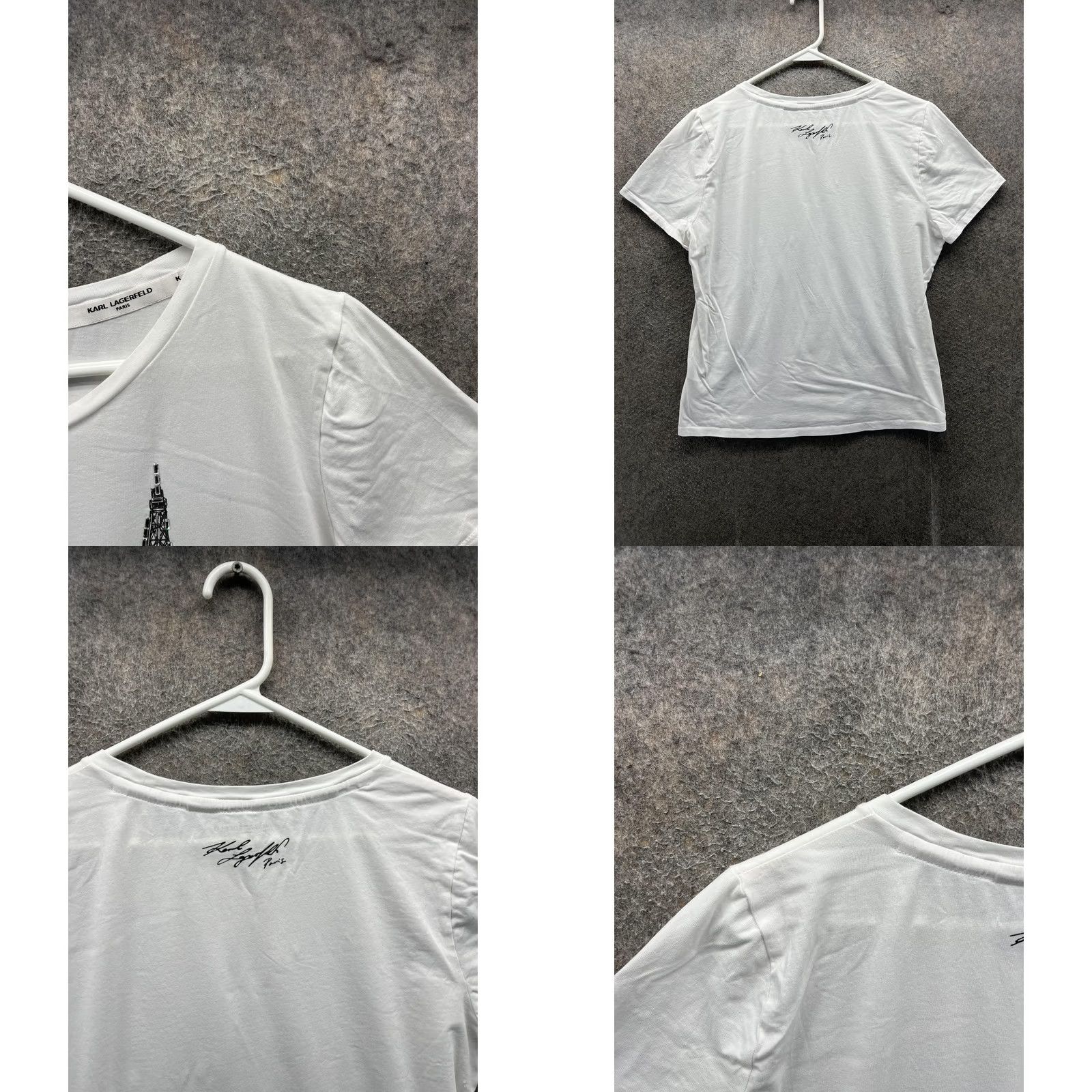 Karl Lagerfeld VINTAGE Karl Lagerfeld Paris Shirt Womens L White Crew Neck Paris Graphic Top Size L / US 10 / IT 46 - 8 Thumbnail