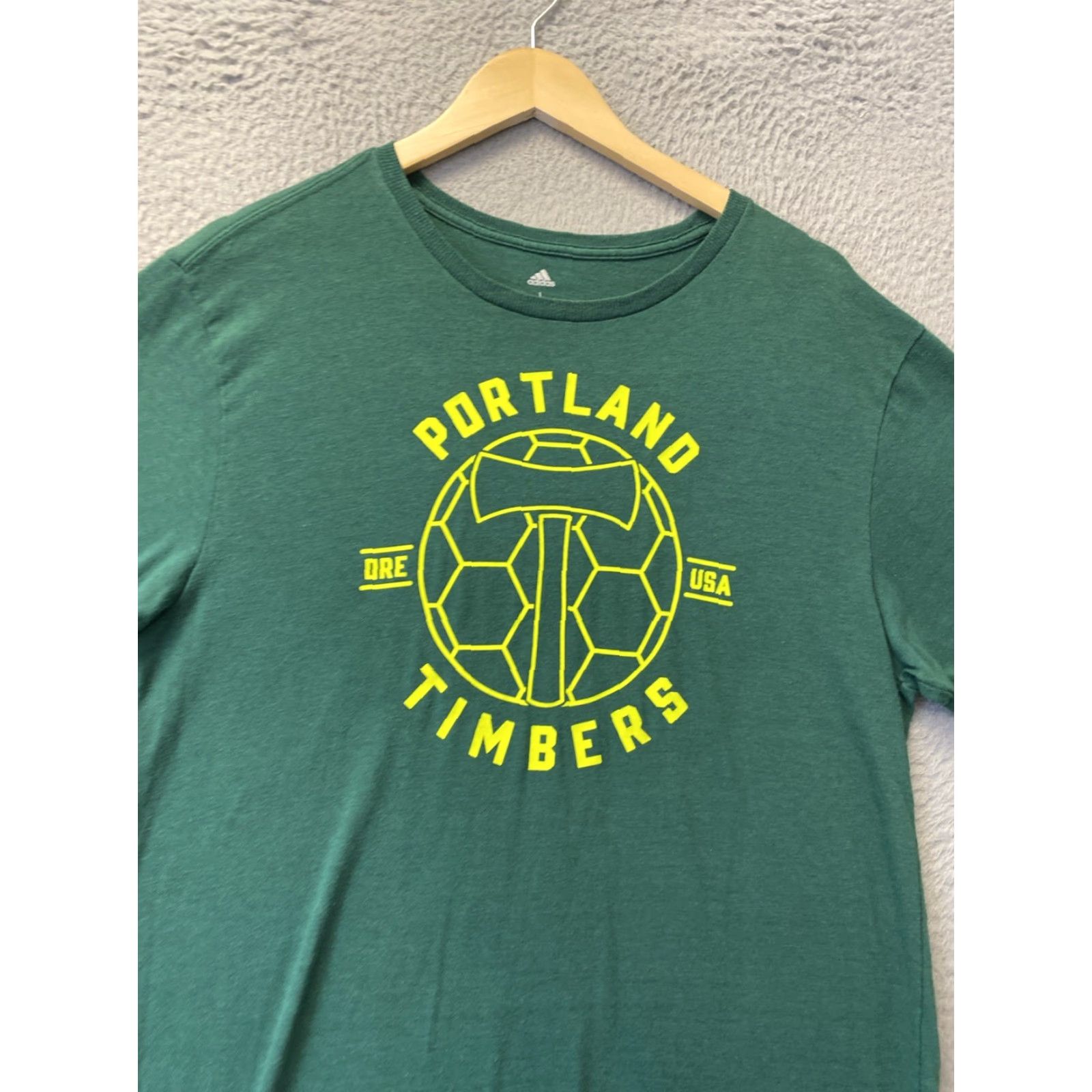 Adidas ADIDAS Portland Timbers T-Shirt Green Unisex Adults L Short Sleeve Cotton Polyester 144-26 Men Women Fans Shirt Size US L / EU 52-54 / 3 - 2 Thumbnail